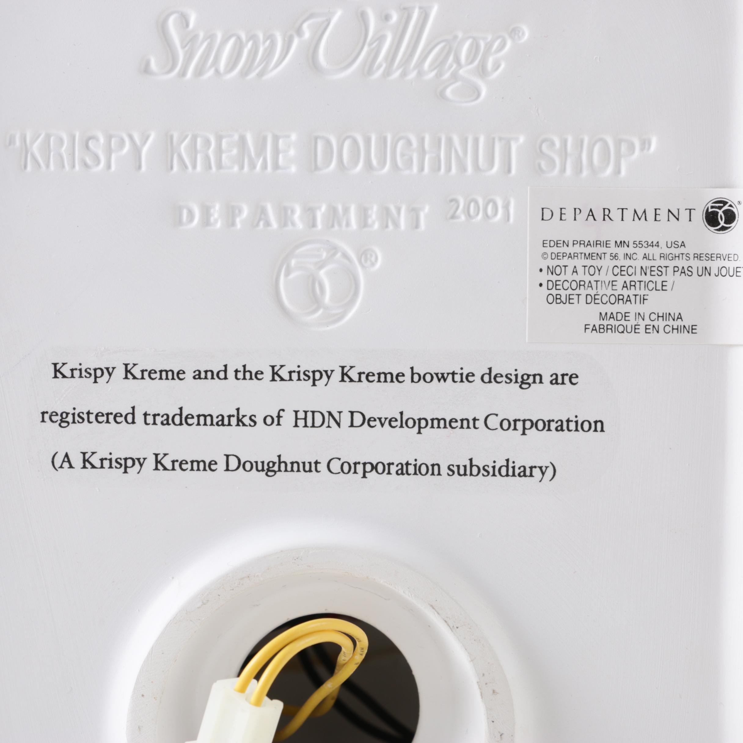 Department 56 Krispy Kreme Miniature Light Up Snow Village Building