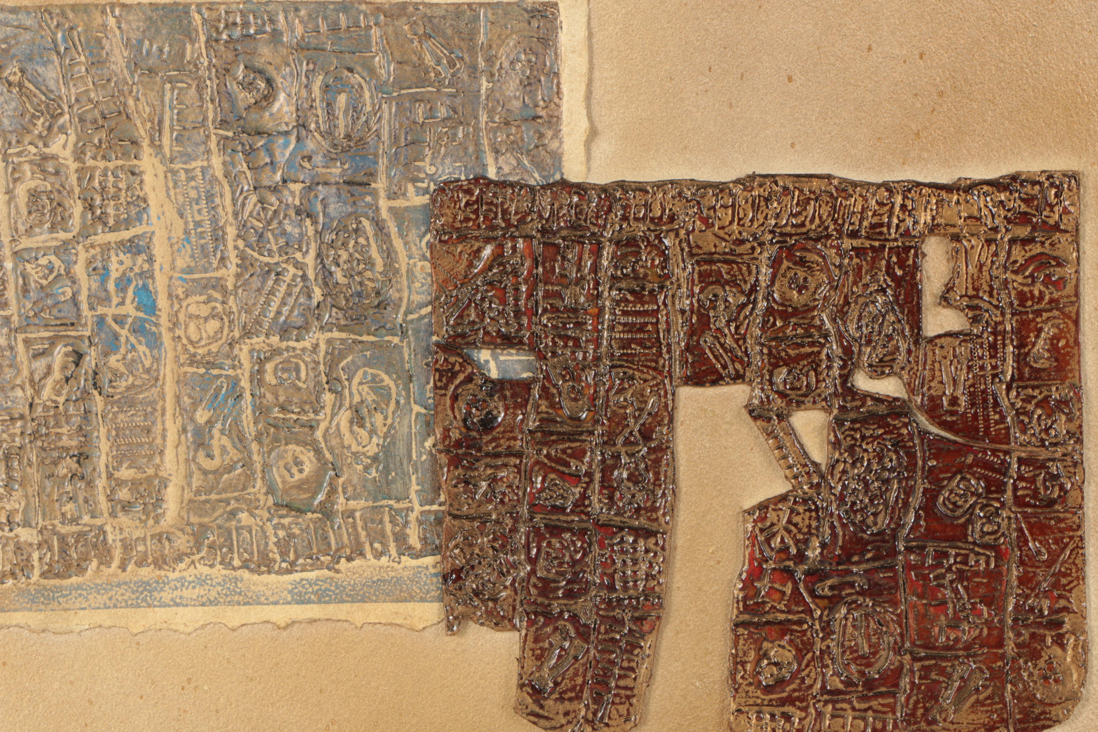 Dennis-Signed Abstract Collagraph on Paper