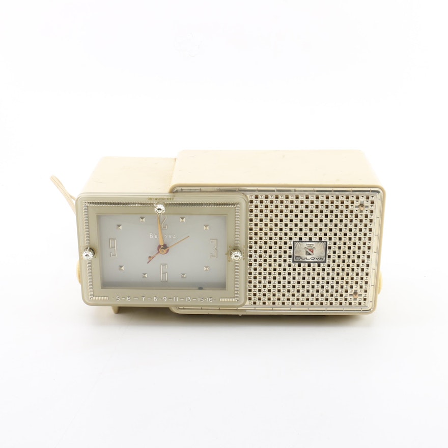 C. 1950s Bulova Model 120 Desktop Alarm Clock/Radio