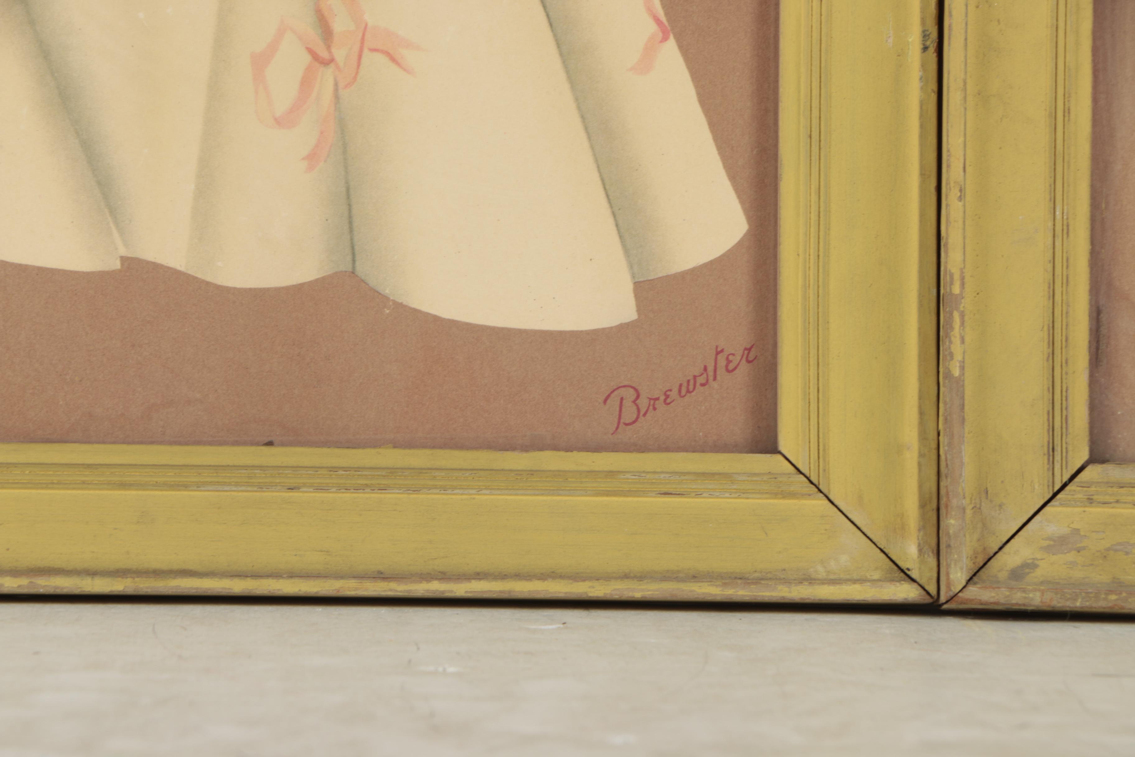 Offset Lithographs After Brewster of Victorian Courtship Scenes