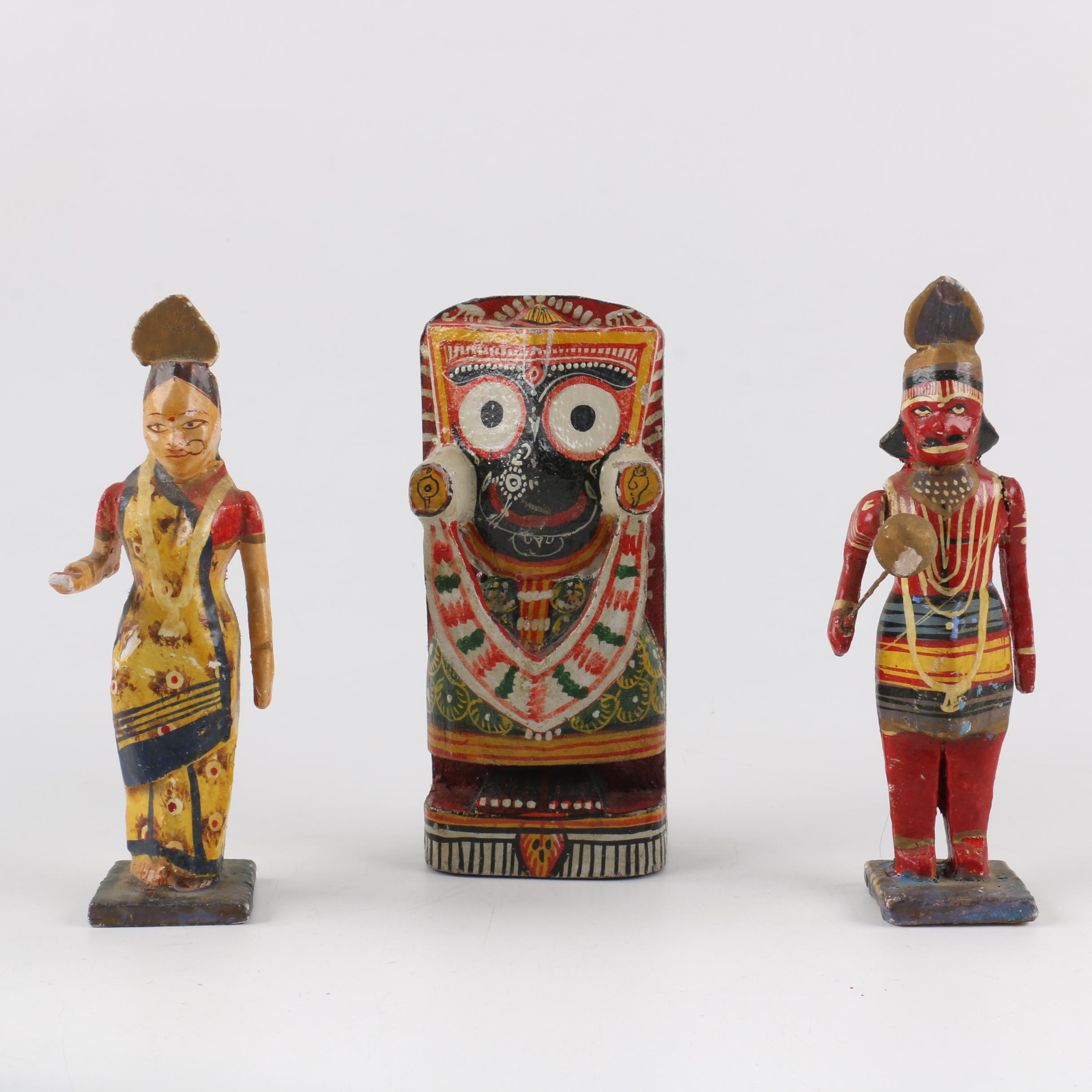 Colorful Papier Mache Warrior Figurines