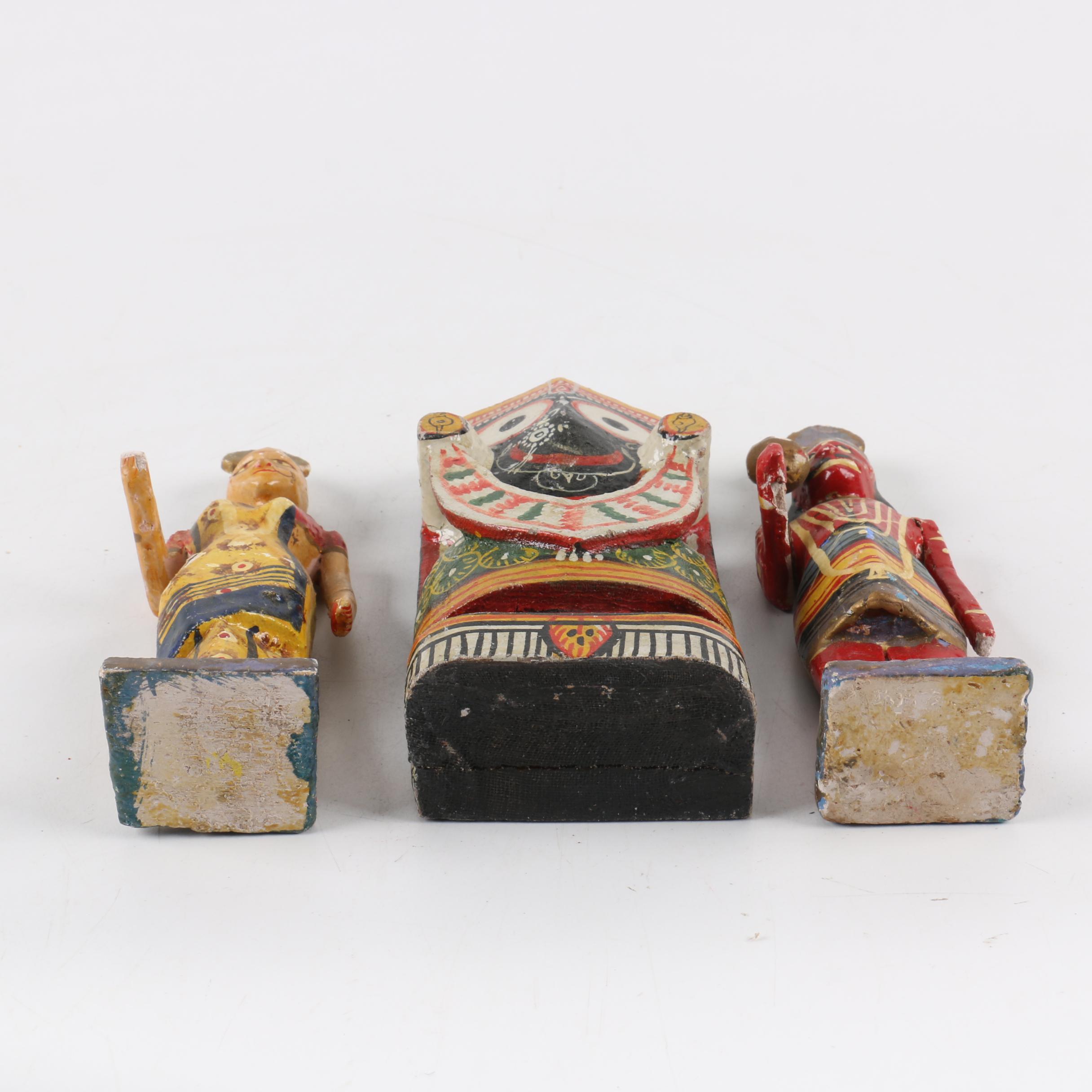 Colorful Papier Mache Warrior Figurines