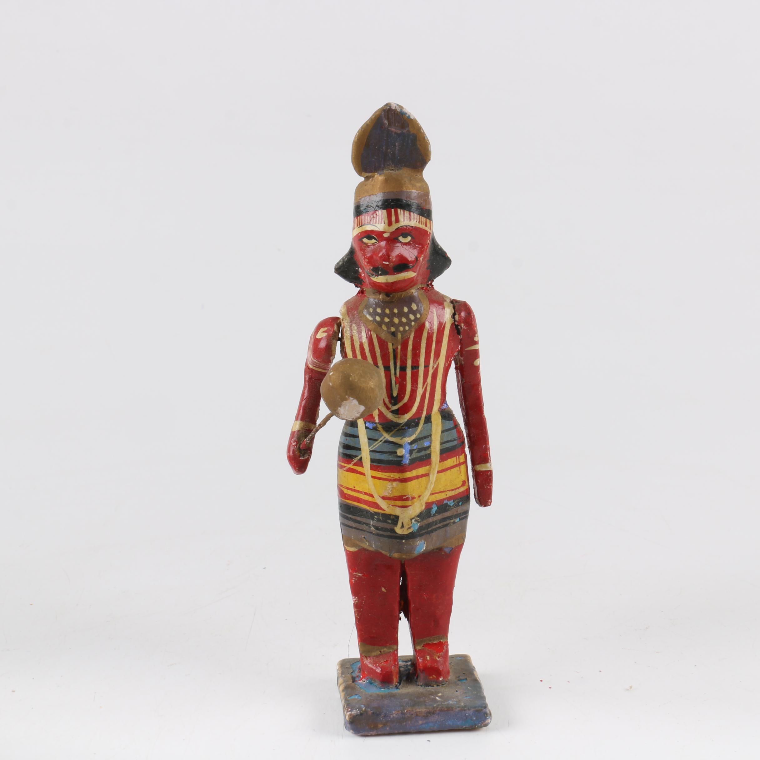 Colorful Papier Mache Warrior Figurines