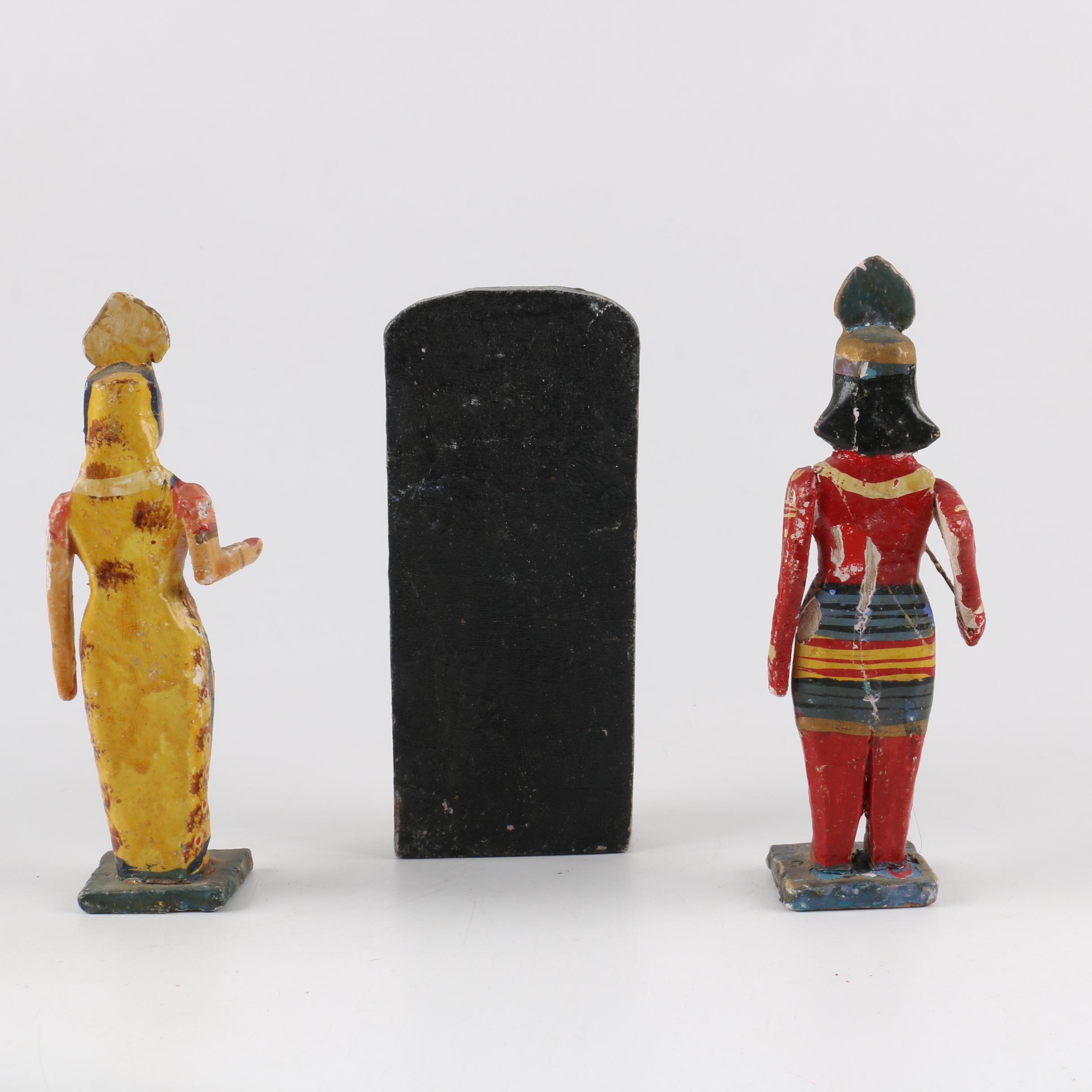 Colorful Papier Mache Warrior Figurines