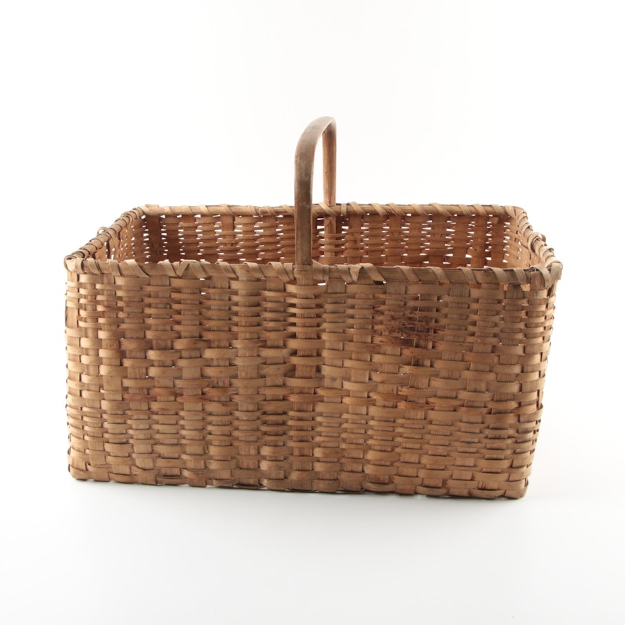 Antique Reed Handled Basket