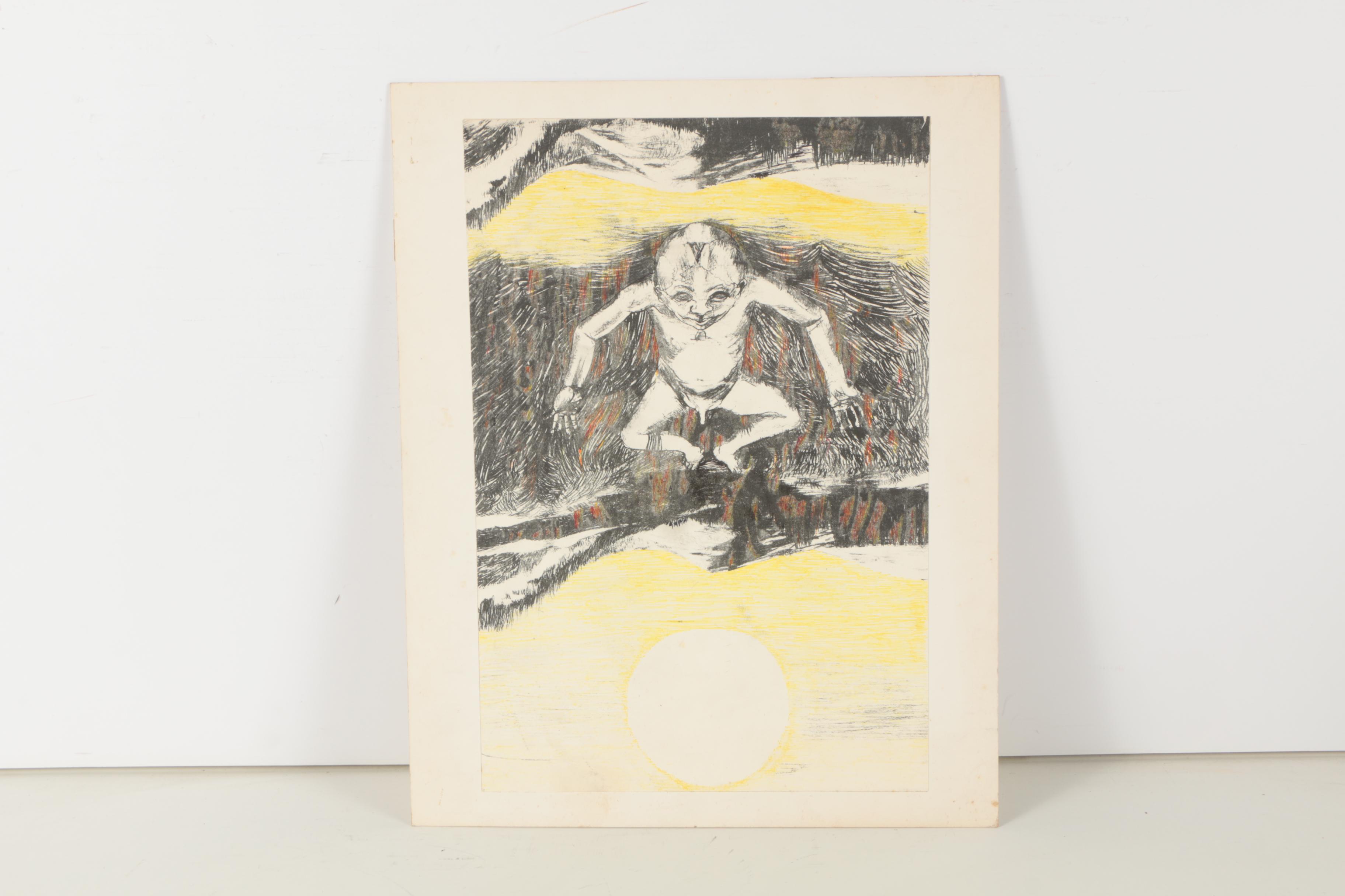 Four Figurative Lithographs on Paper