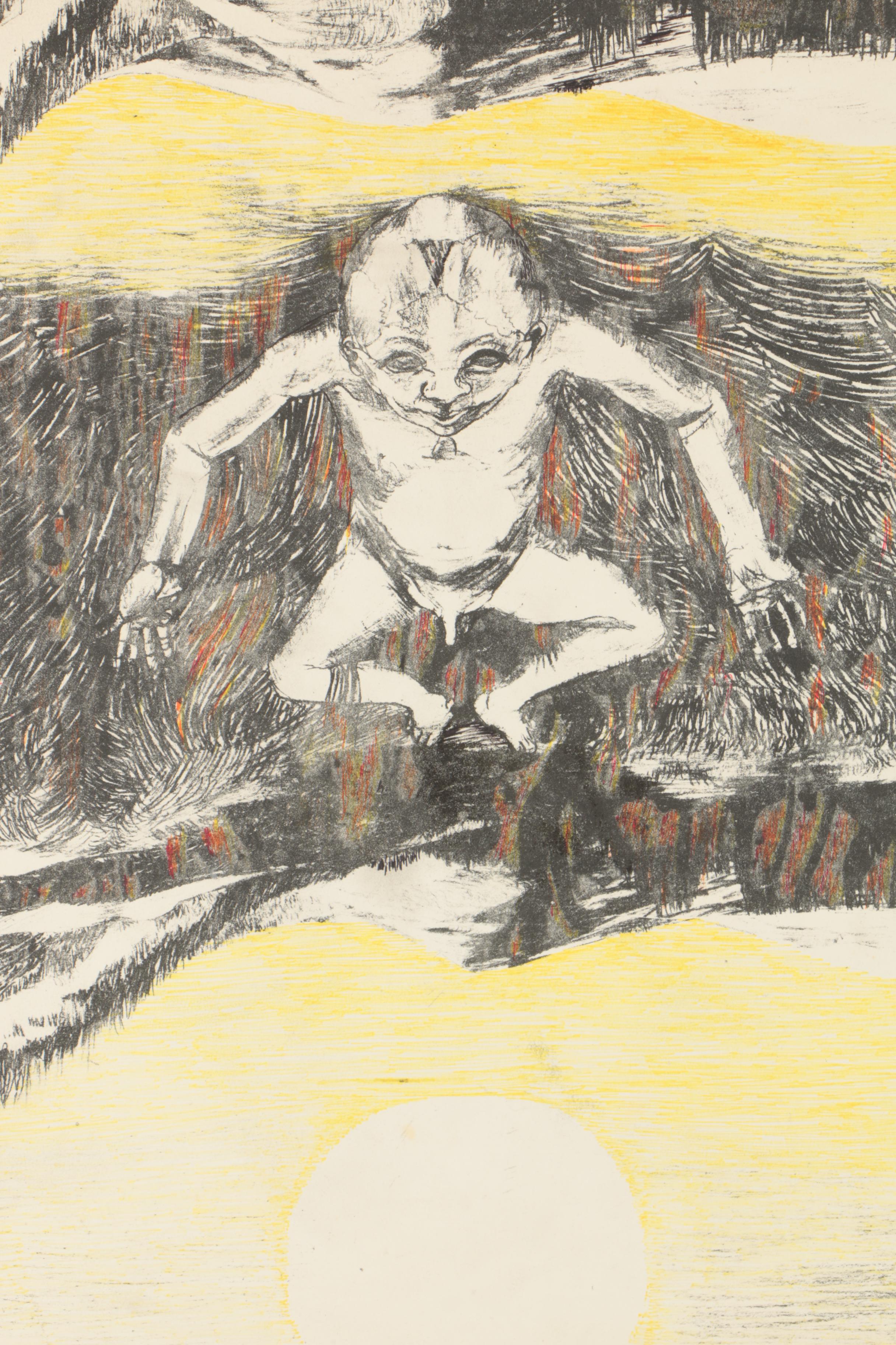 Four Figurative Lithographs on Paper