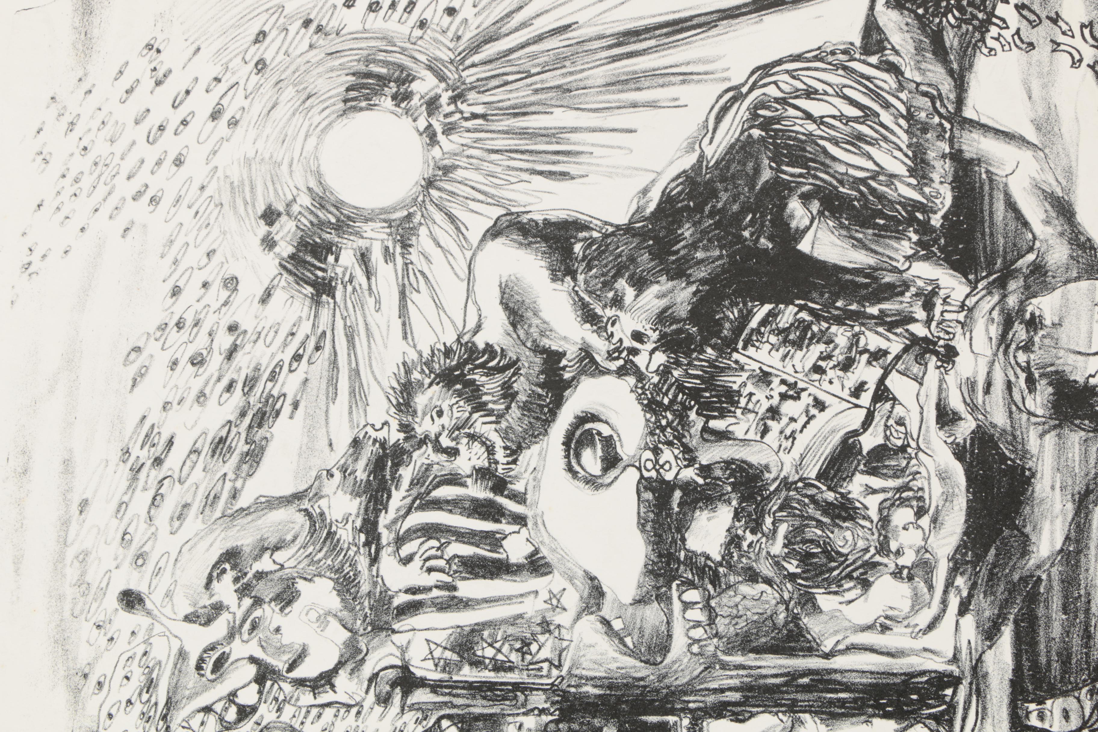 Four Figurative Lithographs on Paper