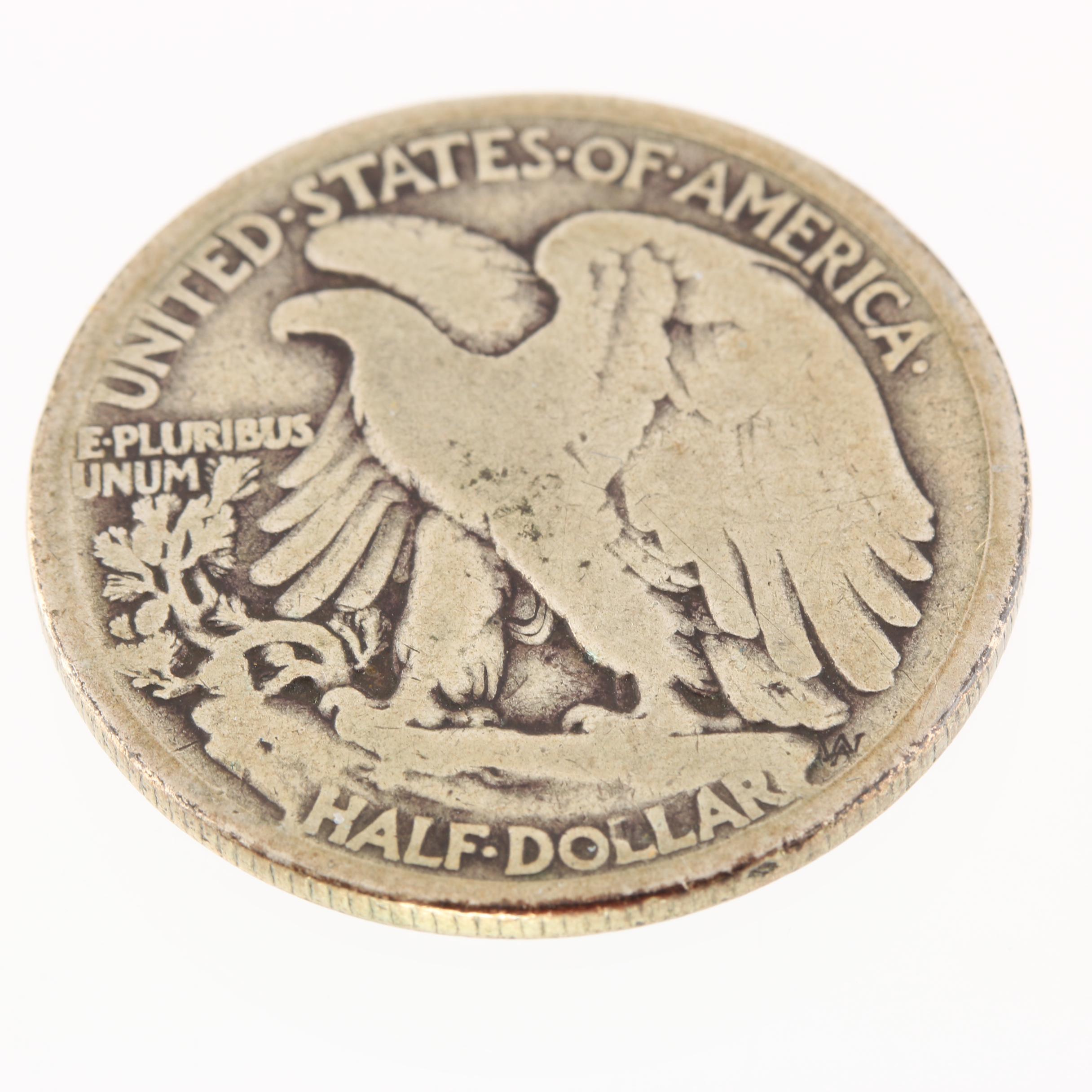 1917-D Walking Liberty Silver Half Dollar, Obverse Mintmark Variety