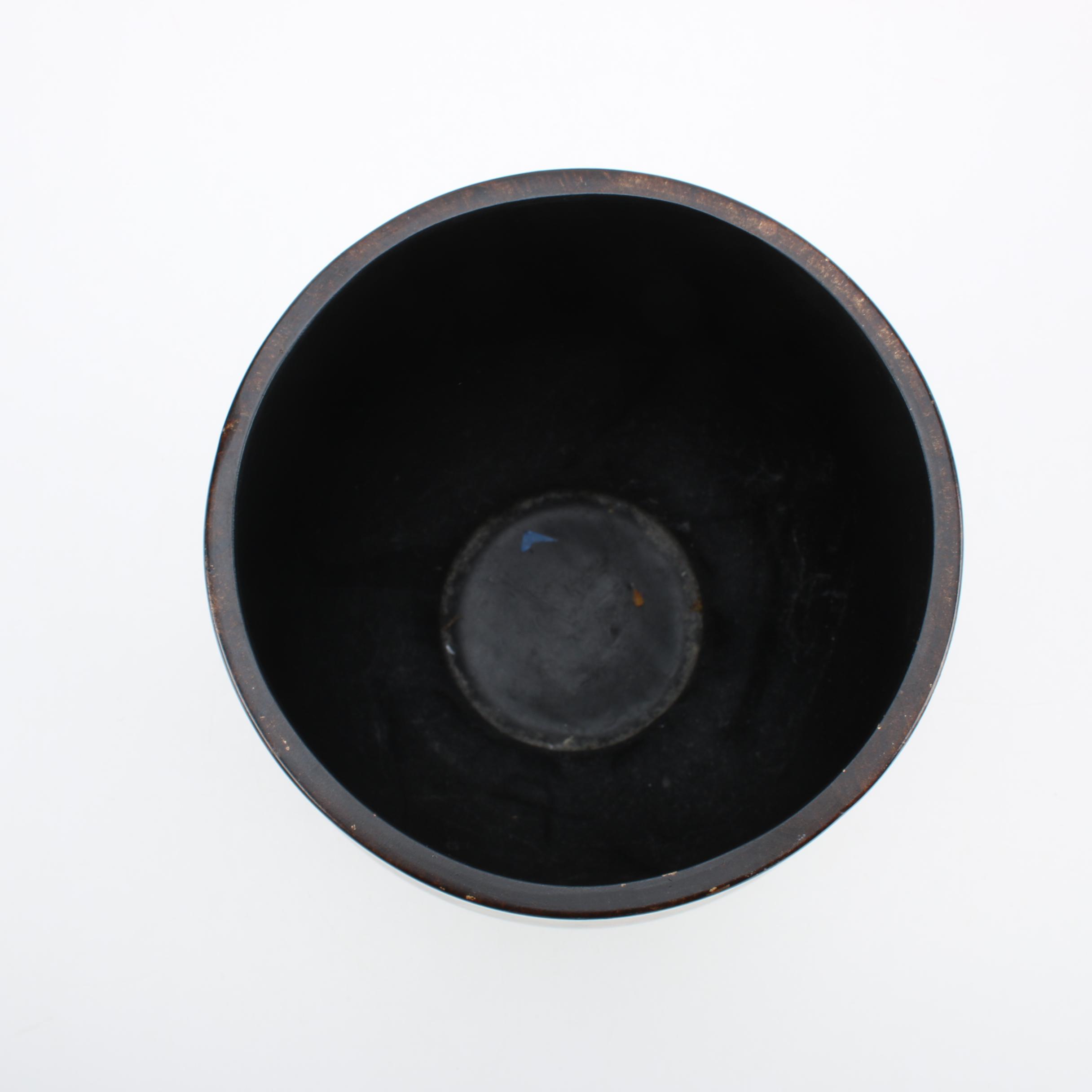 Tole Floral Motif Metal Vase