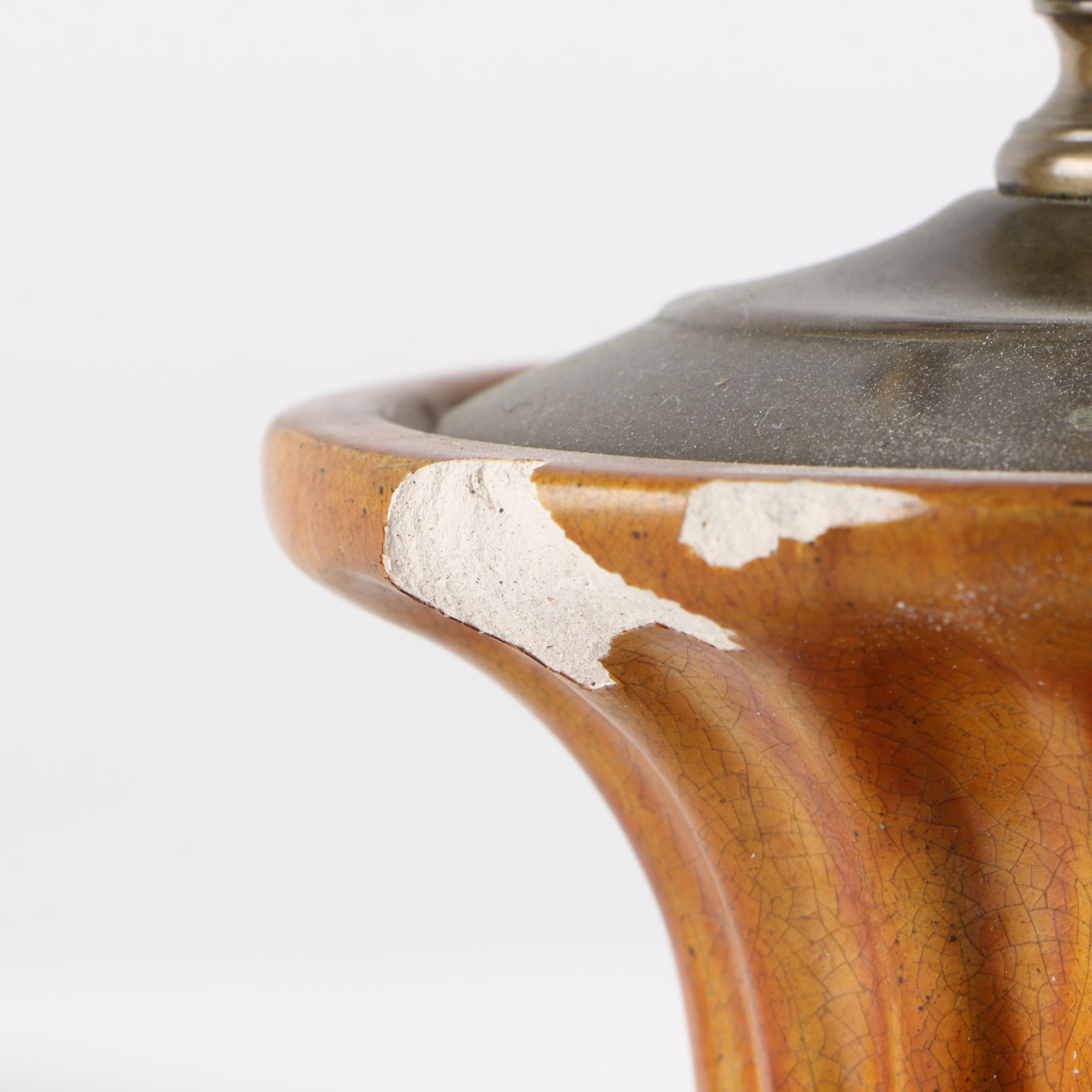 Vintage Ceramic Ram's Head Embellished Table Lamp