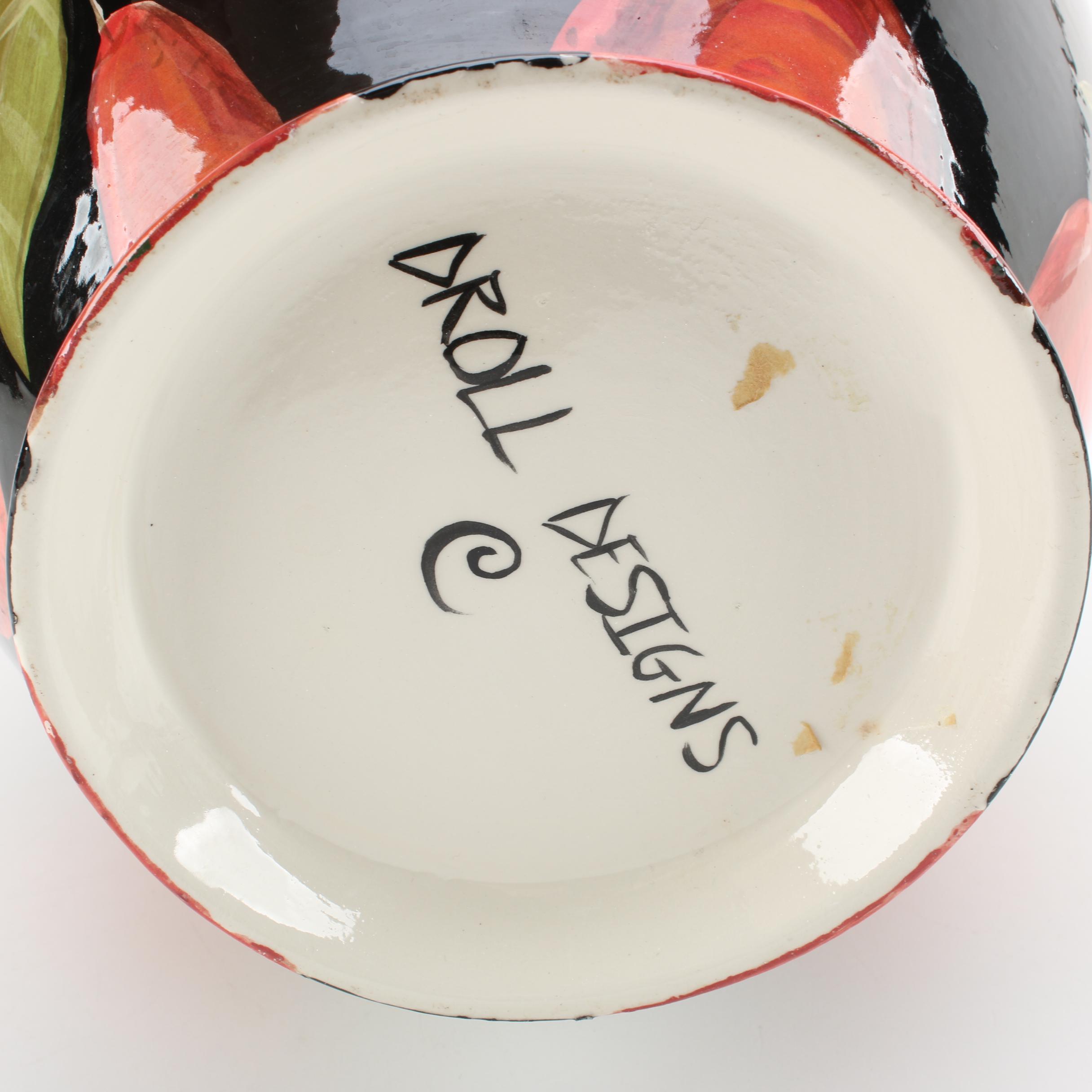 Droll Designs Hand-Painted Ceramic Vase