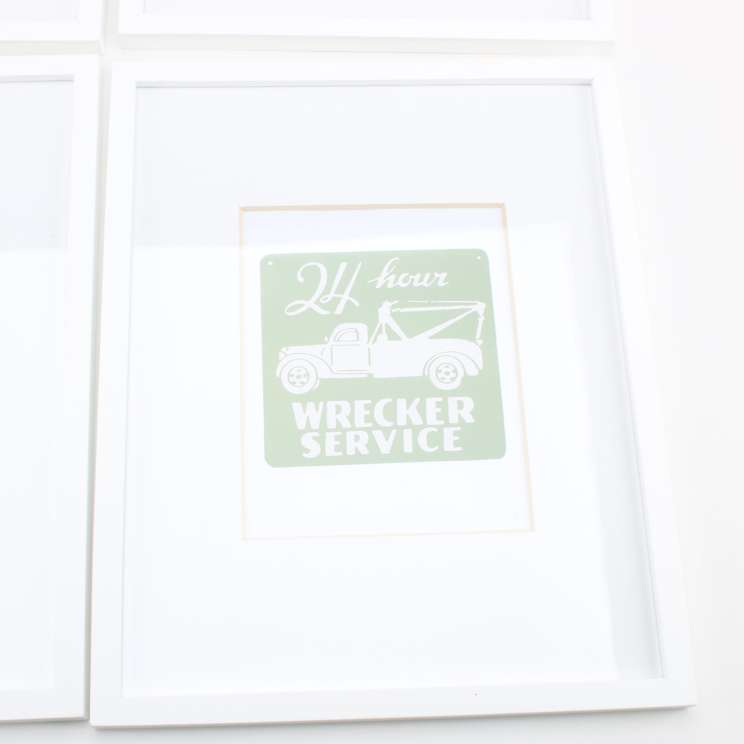 Contemporary Giclée Prints Including "Auto Laundry" and "Go by Bus"