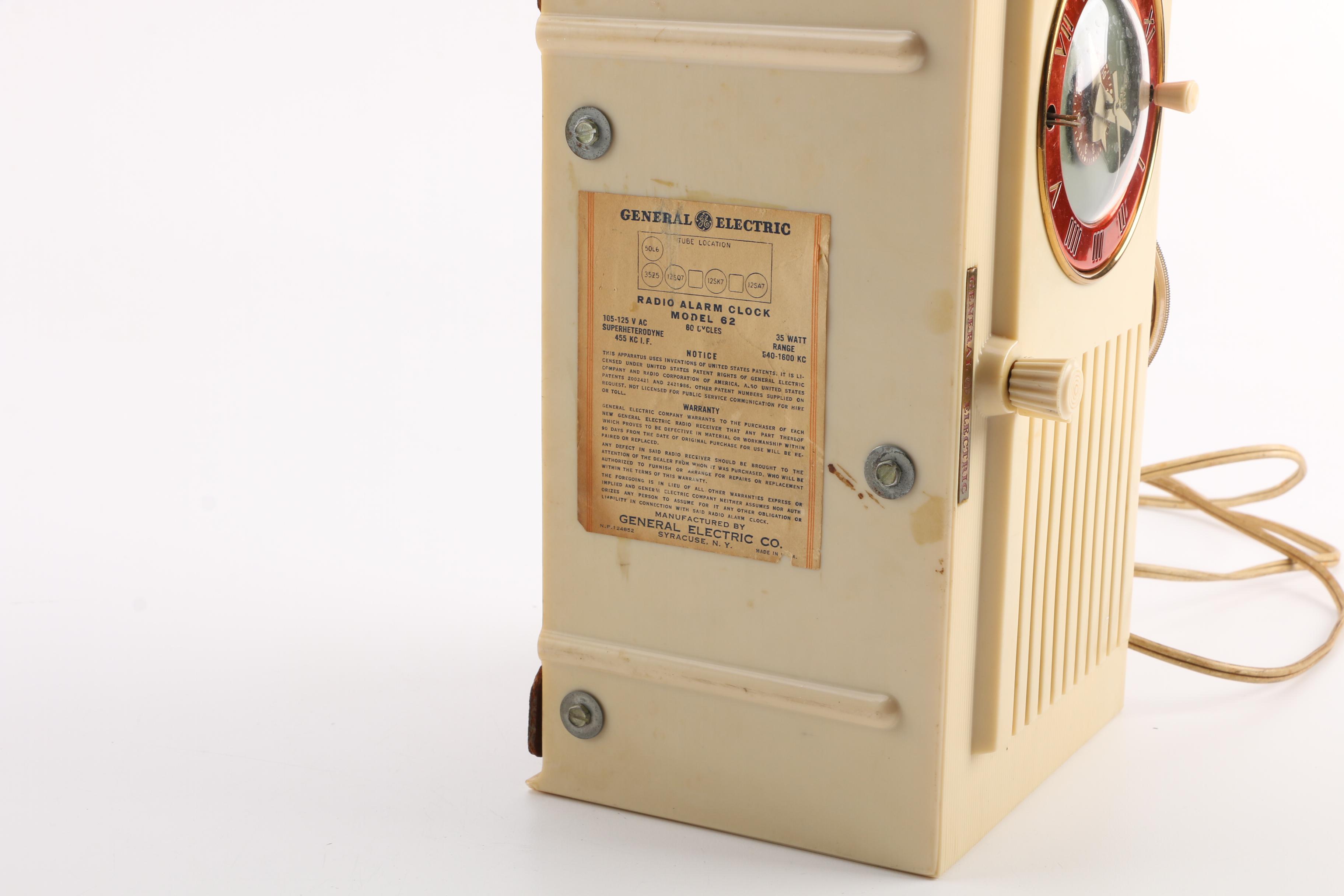 1948 General Electric Model 62 Clock Radio