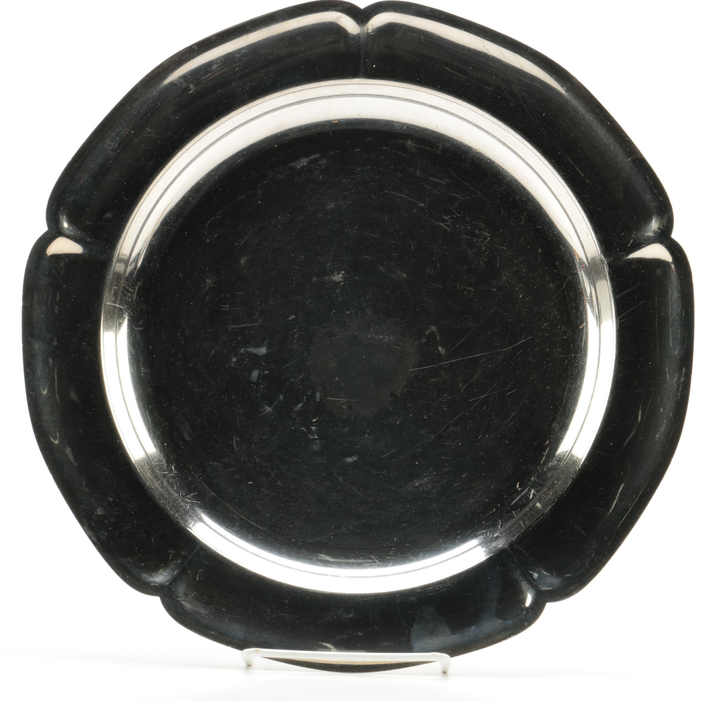 International Silver Co. Stainless Steel Tray with Academy Silver Plate Tray