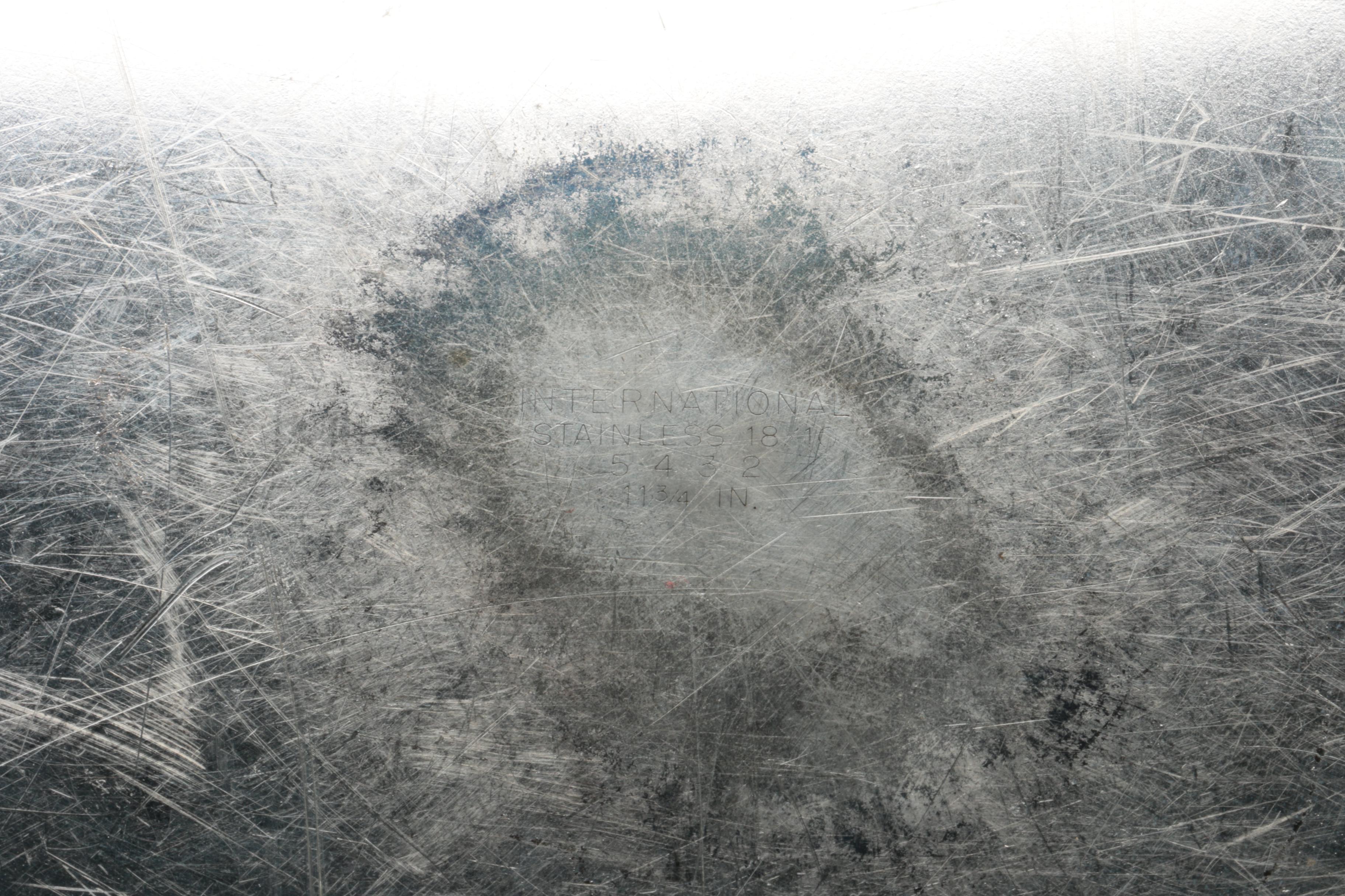 International Silver Co. Stainless Steel Tray with Academy Silver Plate Tray