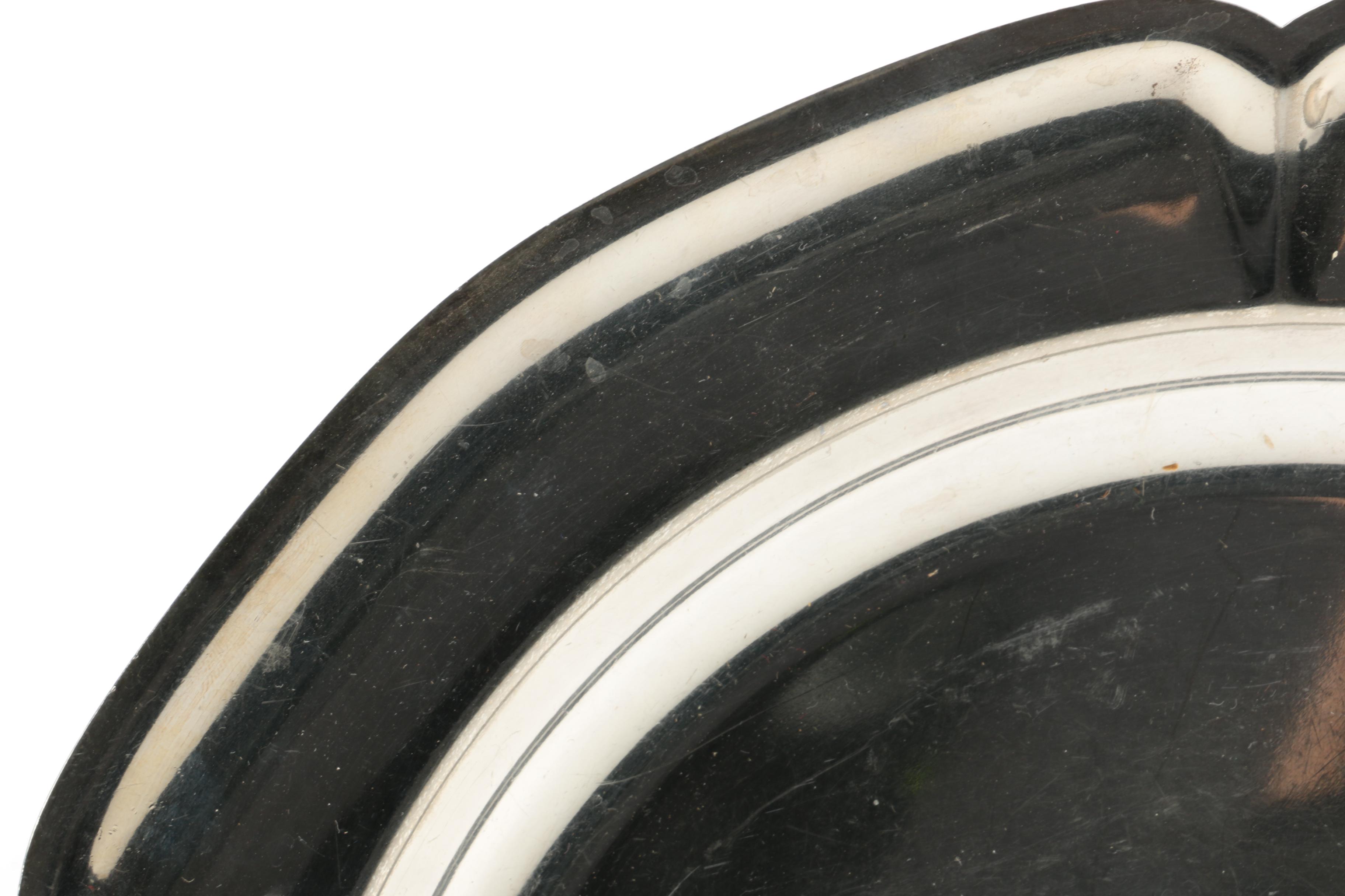 International Silver Co. Stainless Steel Tray with Academy Silver Plate Tray