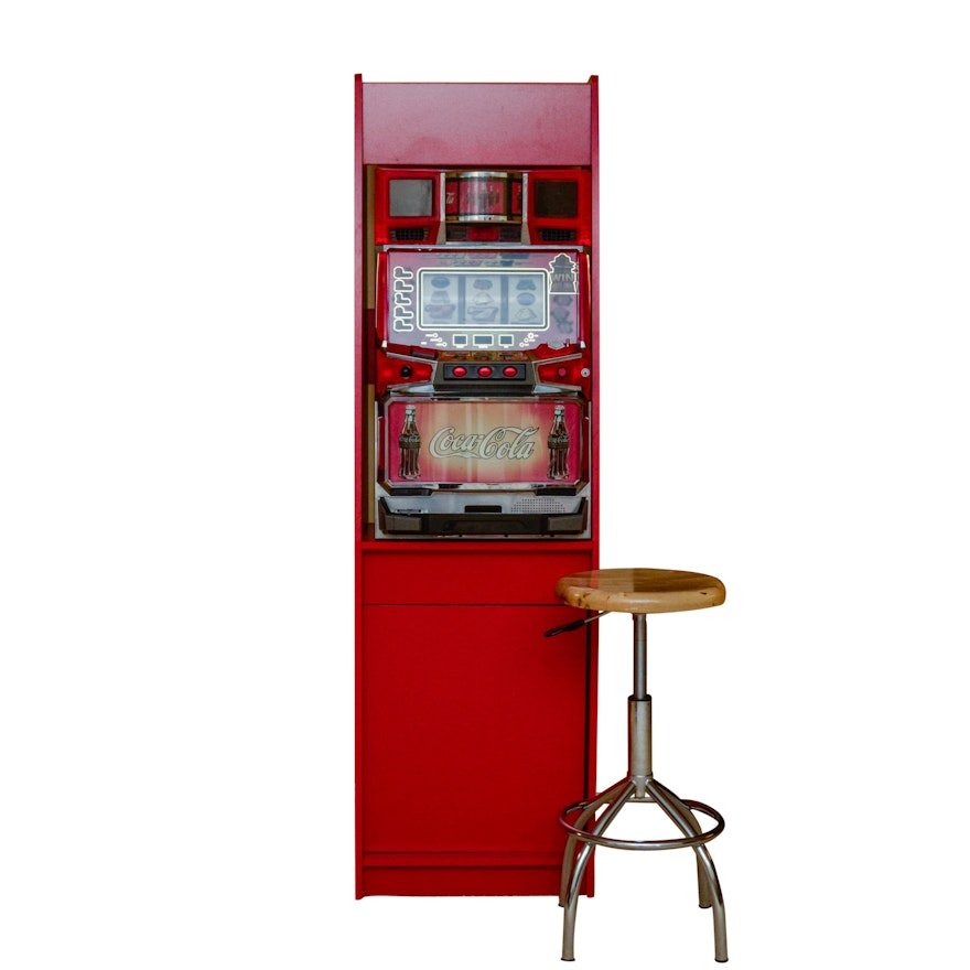 Coca-Cola Slot Machine with Stool