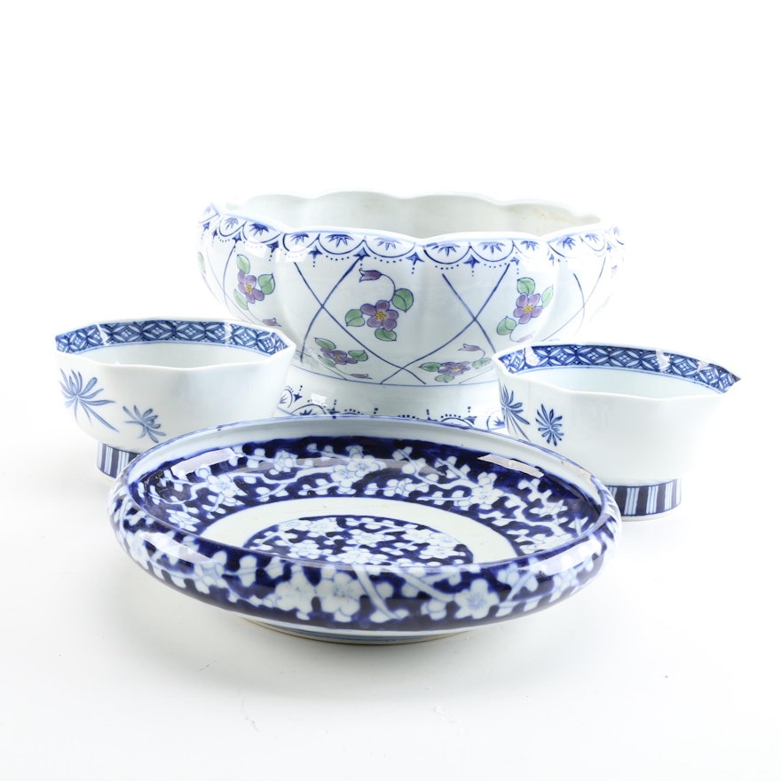 East Asian Blue and White Imported Tableware