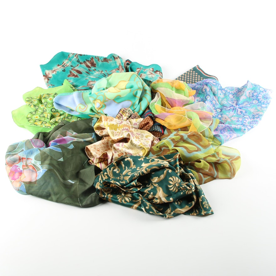 Vintage Floral Print Scarves