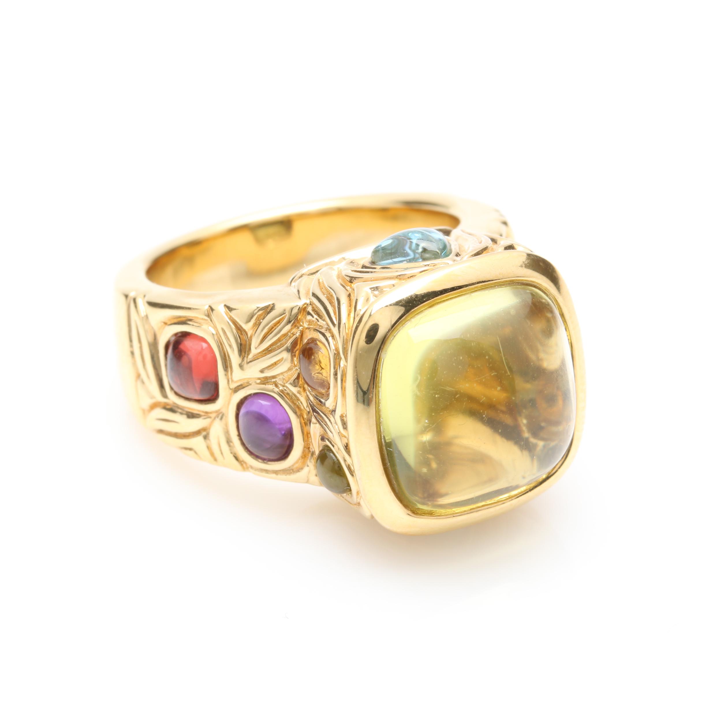 14K Yellow Gold Gemstone Ring