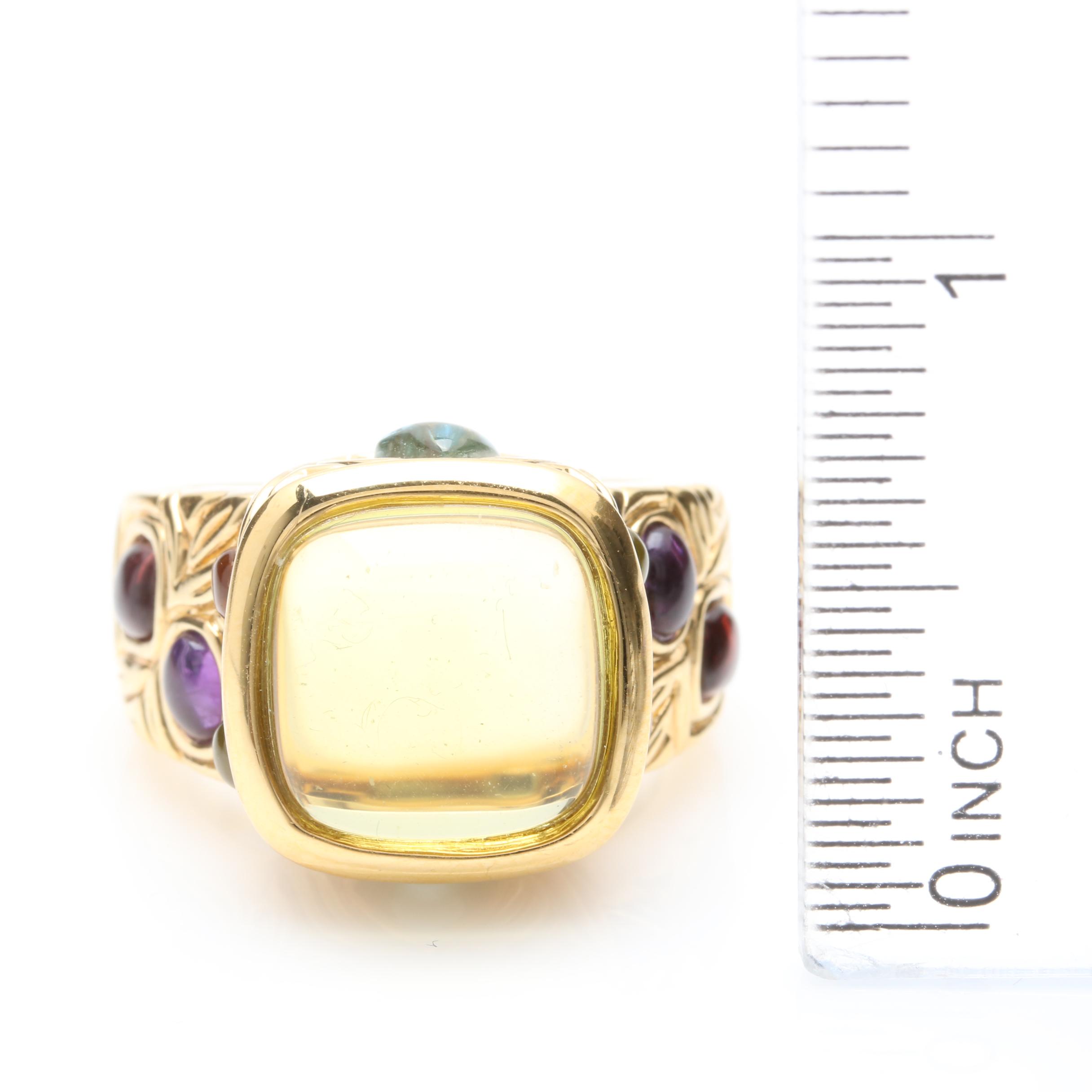 14K Yellow Gold Gemstone Ring