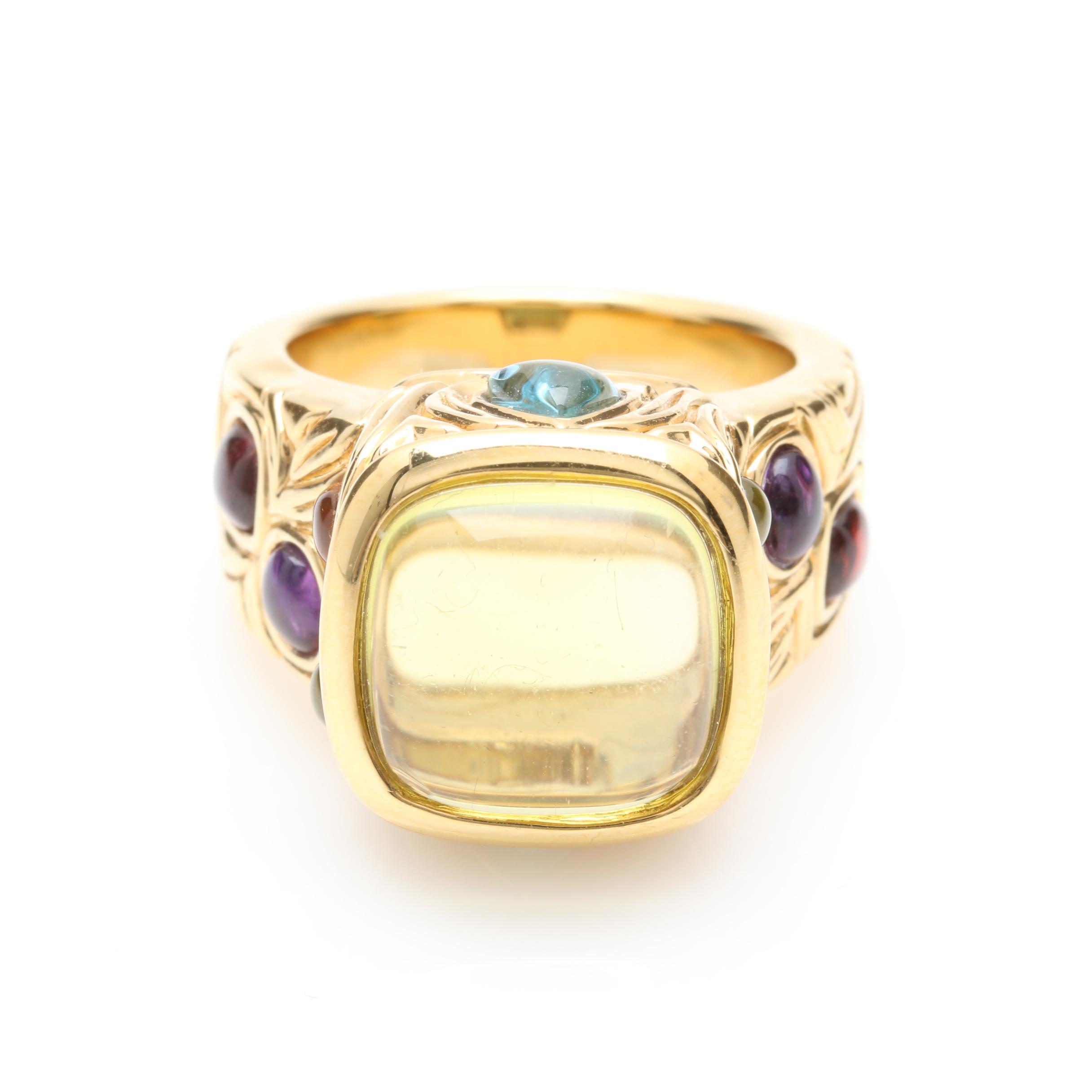 14K Yellow Gold Gemstone Ring