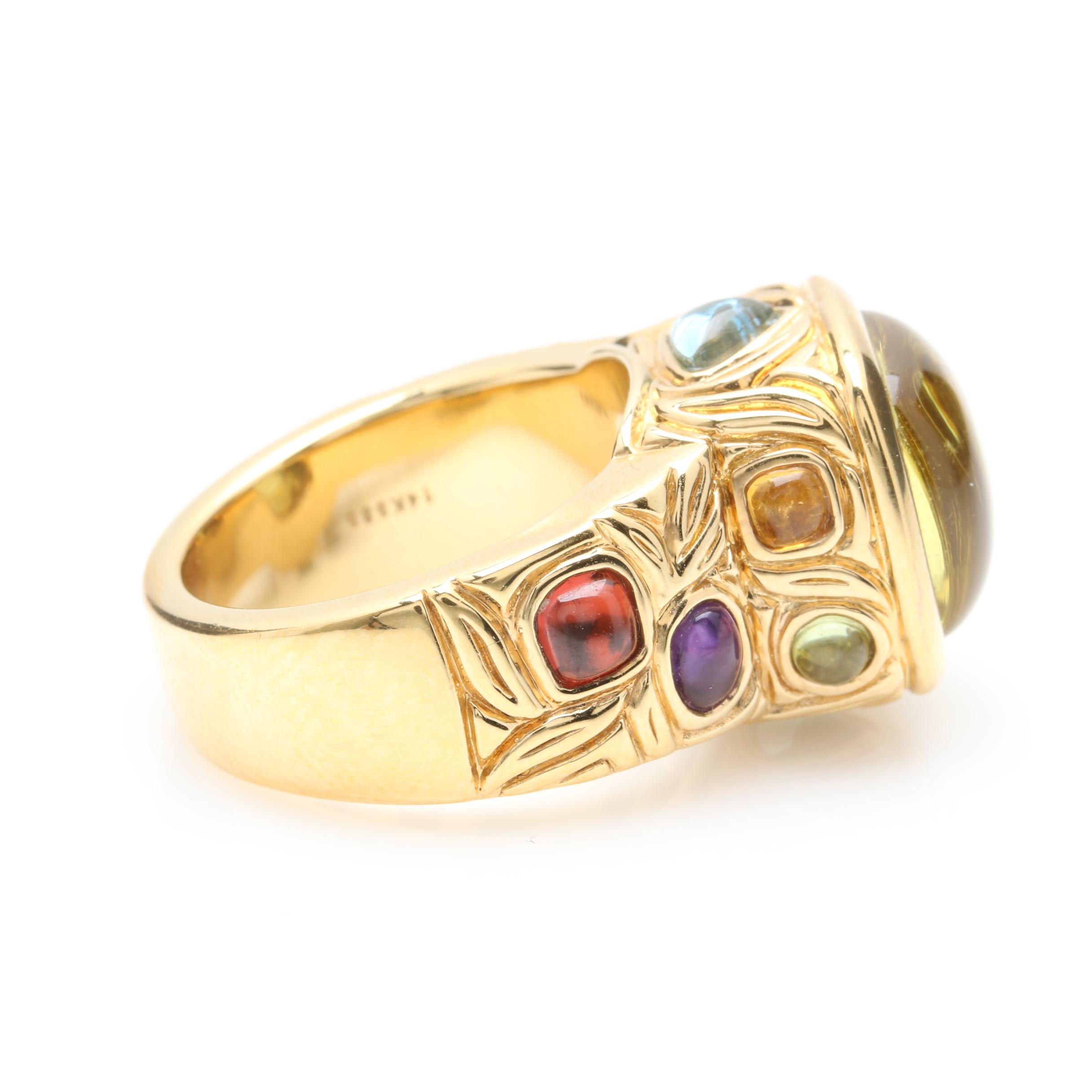 14K Yellow Gold Gemstone Ring