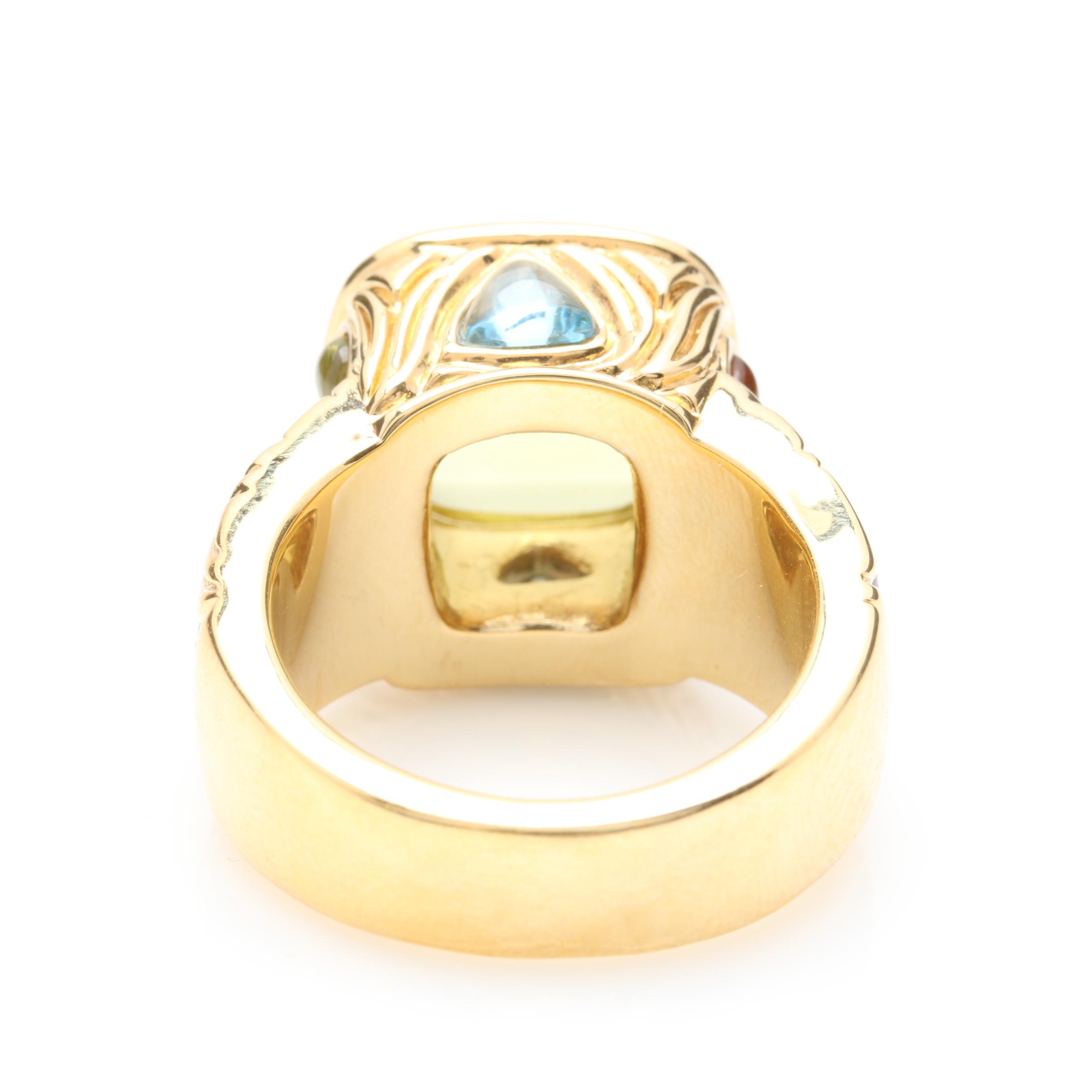 14K Yellow Gold Gemstone Ring