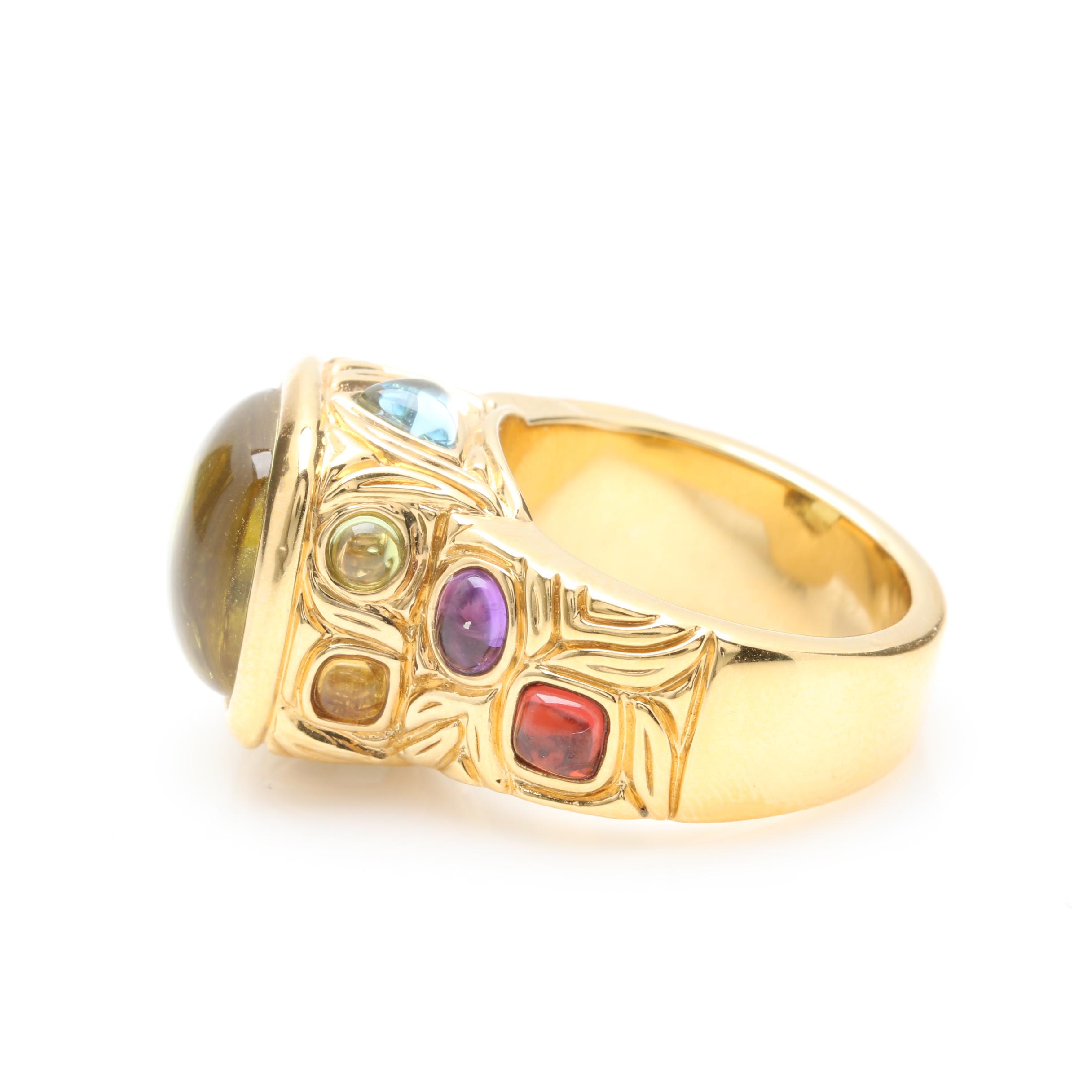 14K Yellow Gold Gemstone Ring