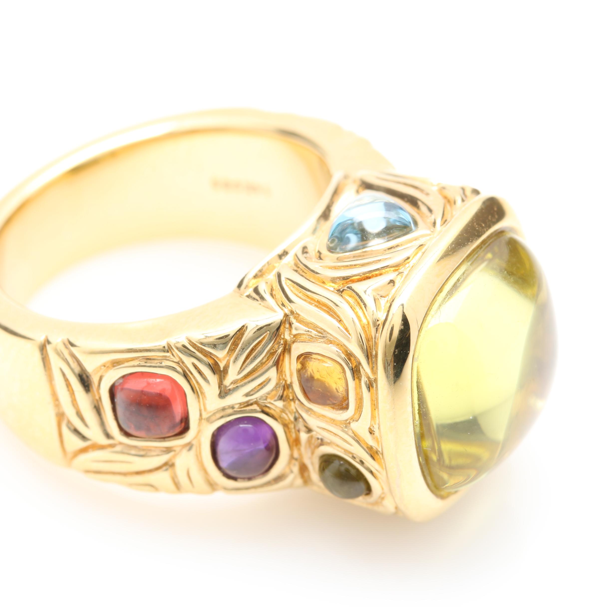 14K Yellow Gold Gemstone Ring