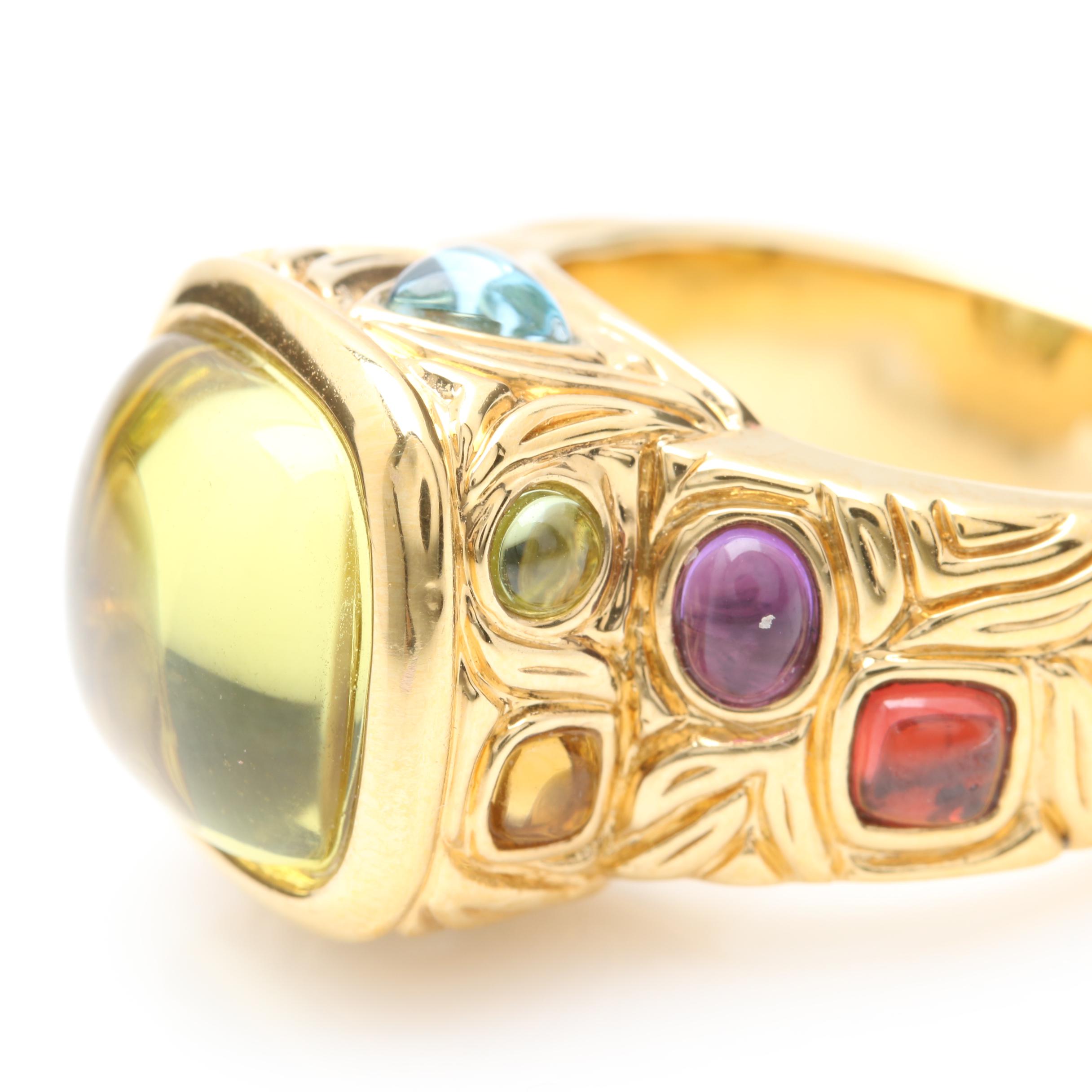 14K Yellow Gold Gemstone Ring