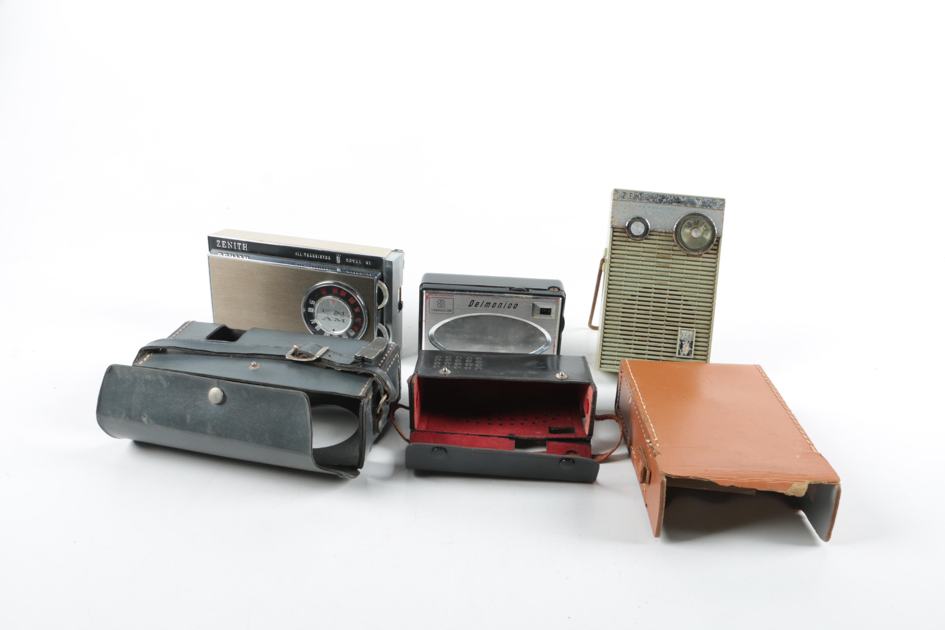 Zenith and Delmonico Compact Transistor Radios