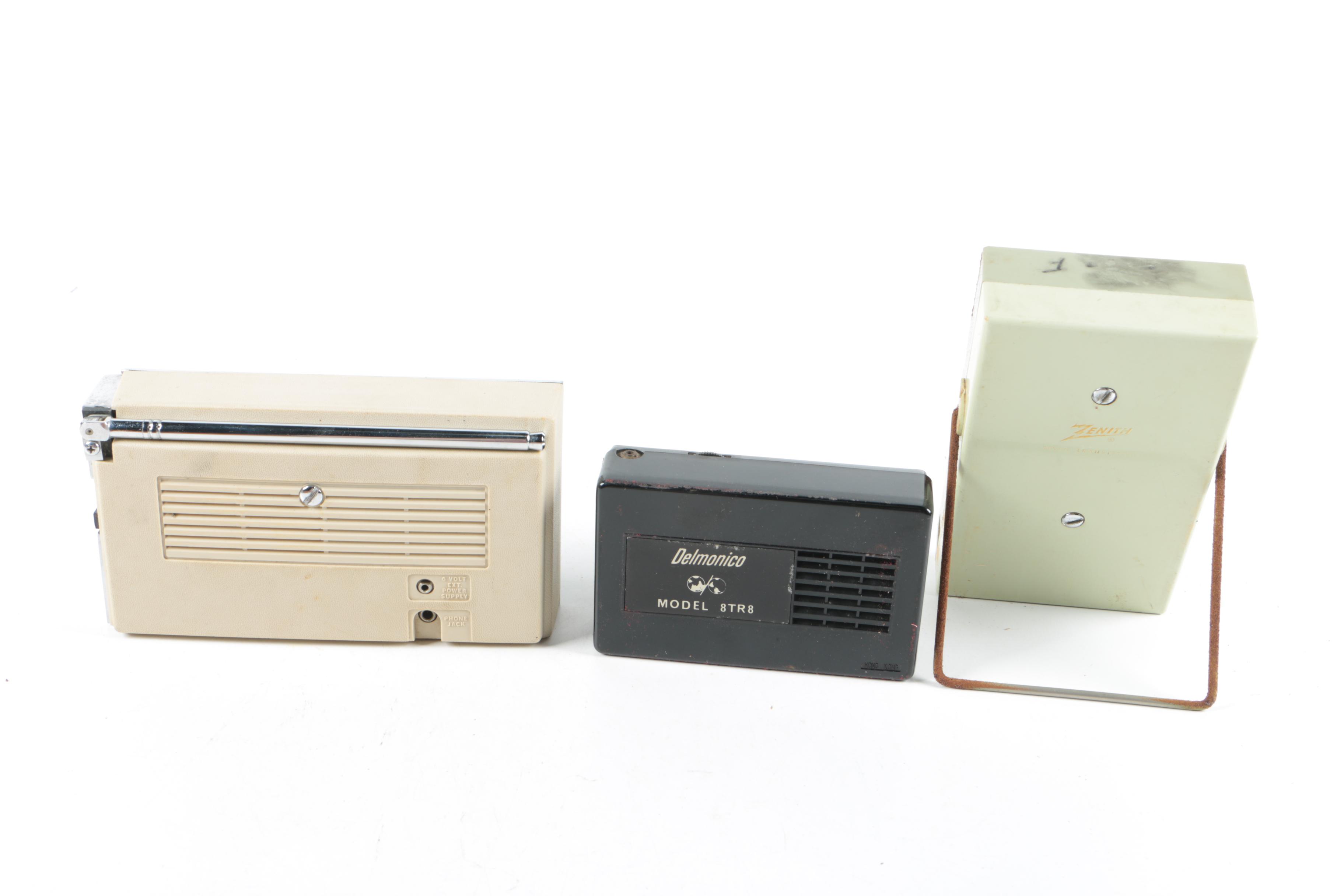 Zenith and Delmonico Compact Transistor Radios
