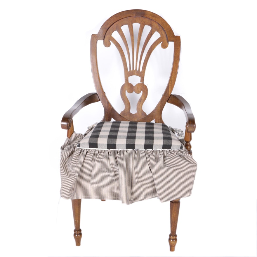 Hepplewhite Style Arm Chair With Upholstered Seat