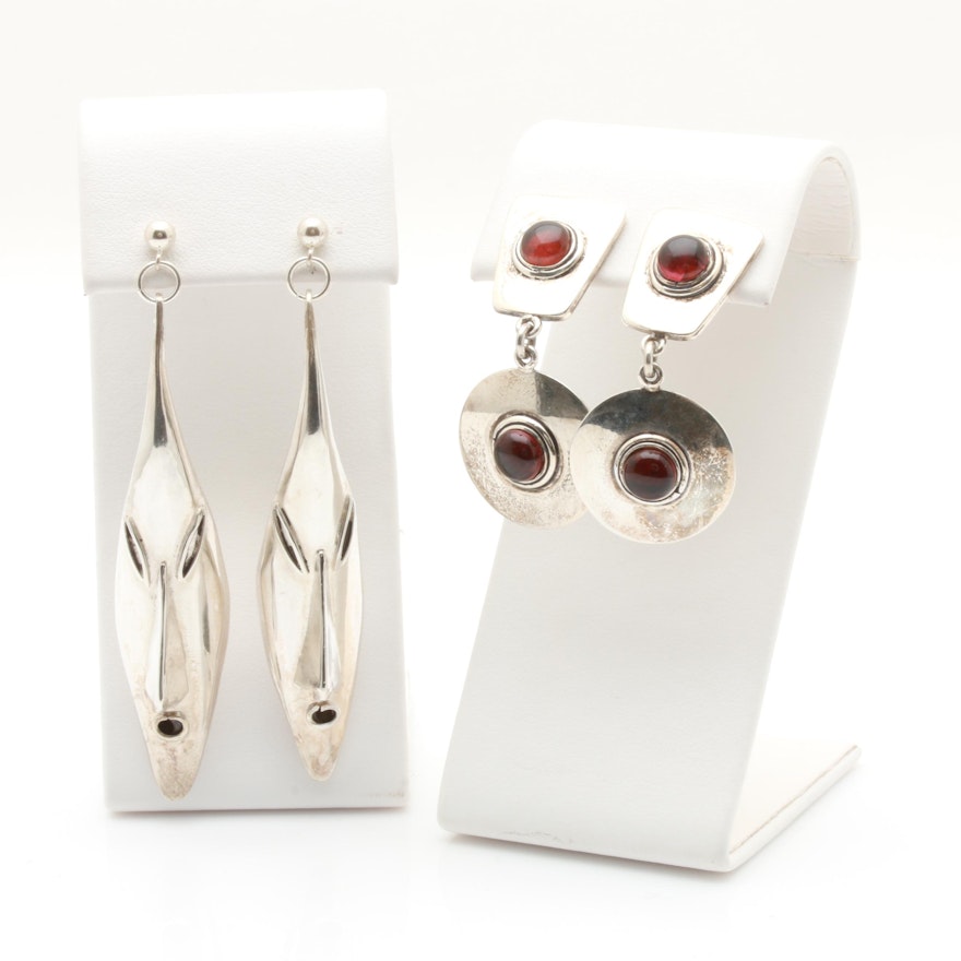 Selection of Sterling Silver Glass Dangle Earrings