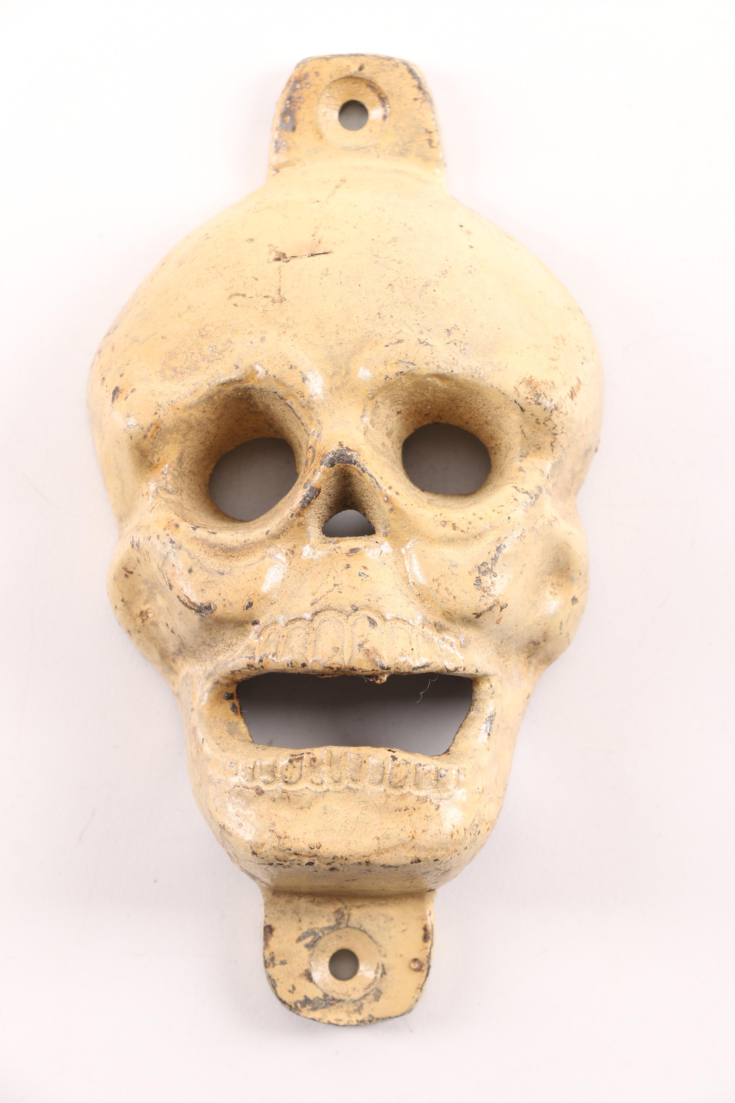 Cast Iron Face Bottle Openers Including Clown, Dog, Skull and Man c. 1930