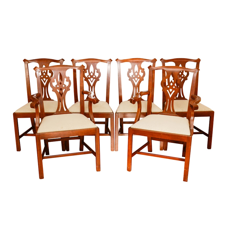 Vintage Chippendale Style Dining Chairs by Henkel-Harris