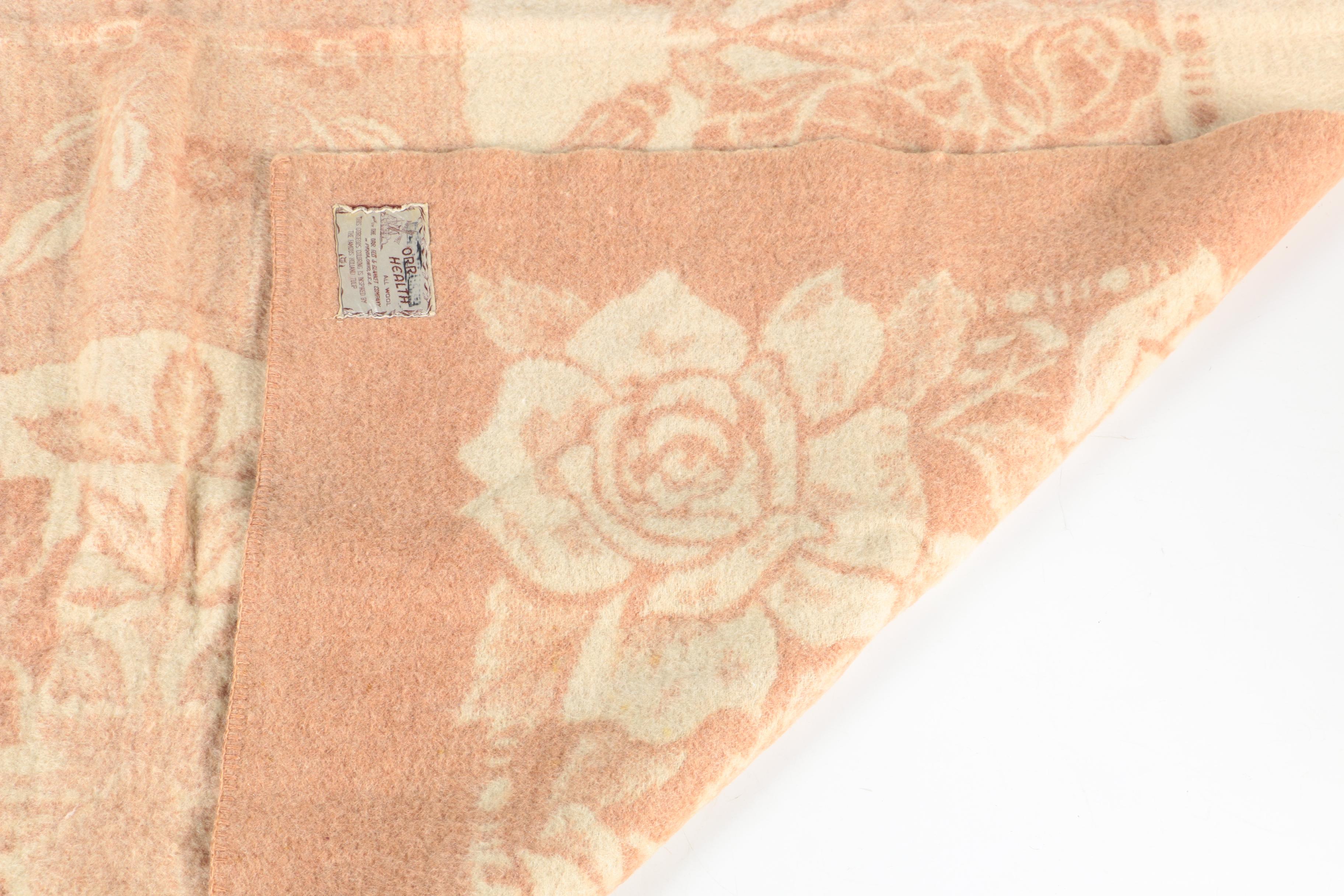 Pair of Vintage Orr Health Wool Blankets by the Orr Felt & Blanket Co.