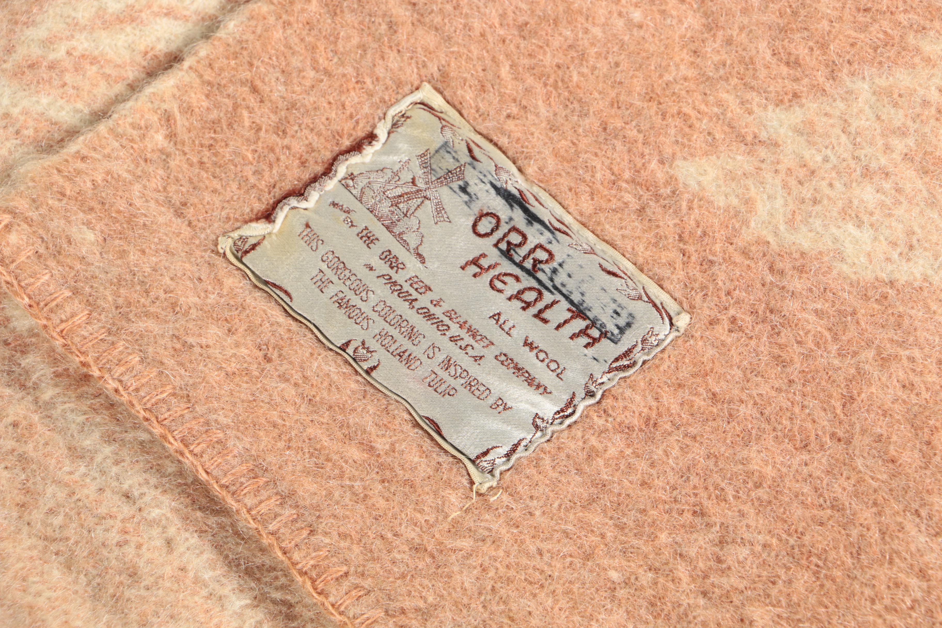 Pair of Vintage Orr Health Wool Blankets by the Orr Felt & Blanket Co.