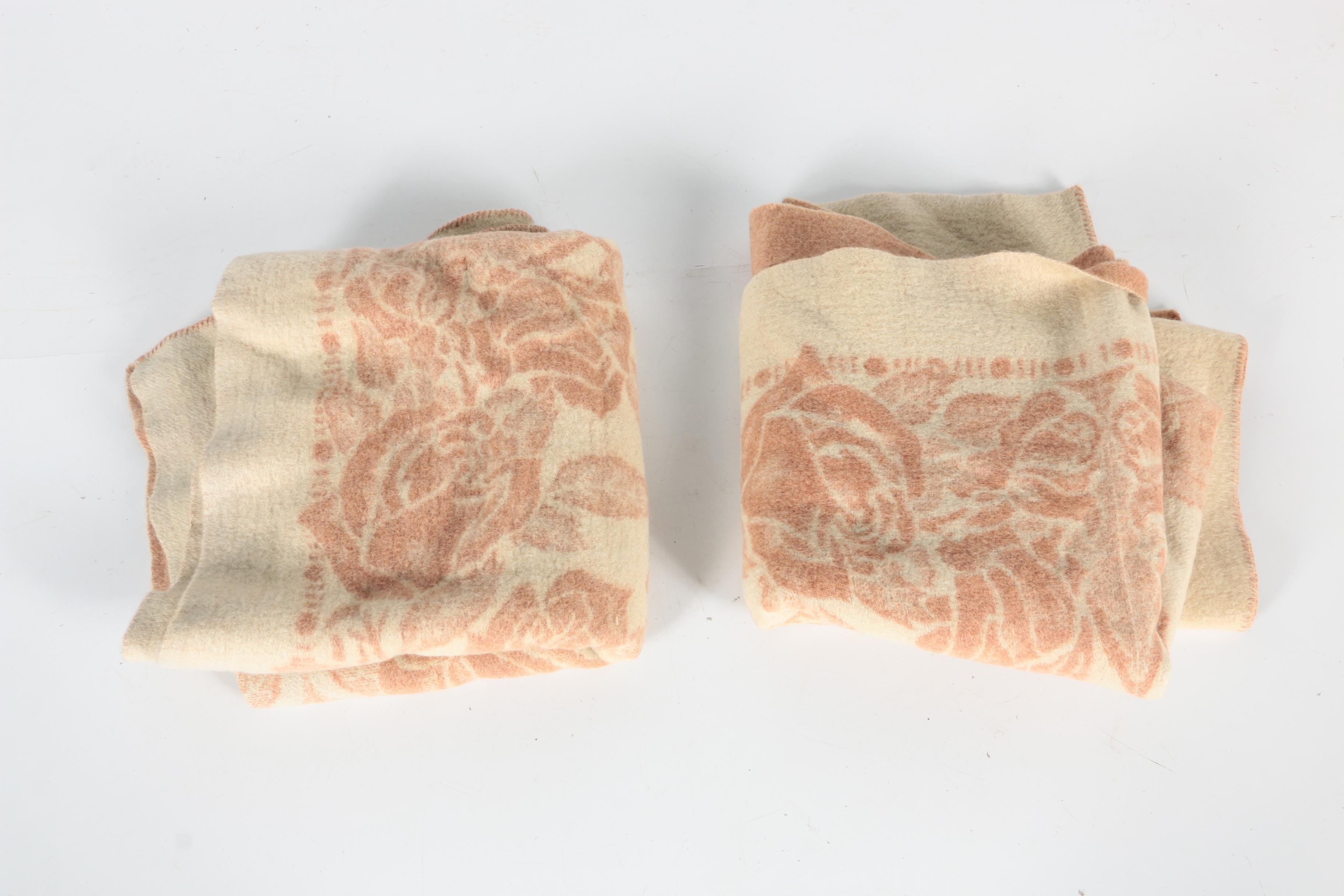 Pair of Vintage Orr Health Wool Blankets by the Orr Felt & Blanket Co.