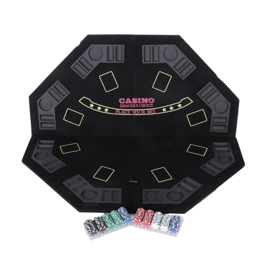 Poker Chips and Casino Table Top