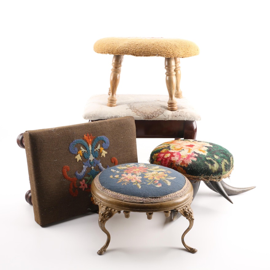 Antique and Vintage Upholstered Footstools