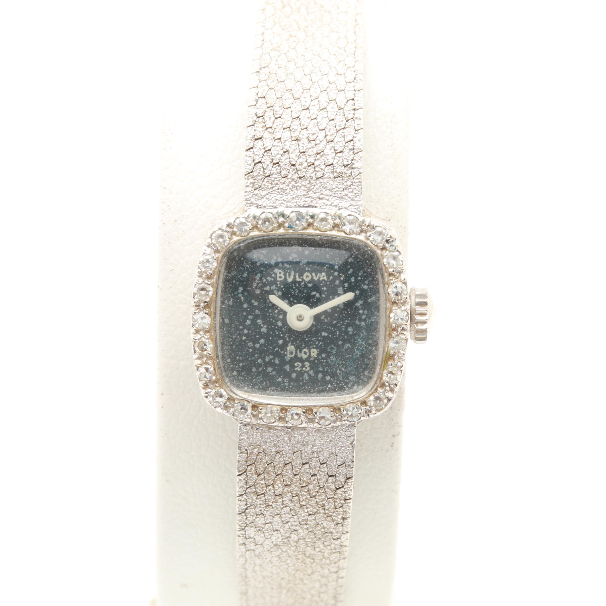 Christian Dior Collection by Bulova 14K White Gold Diamond Watch
