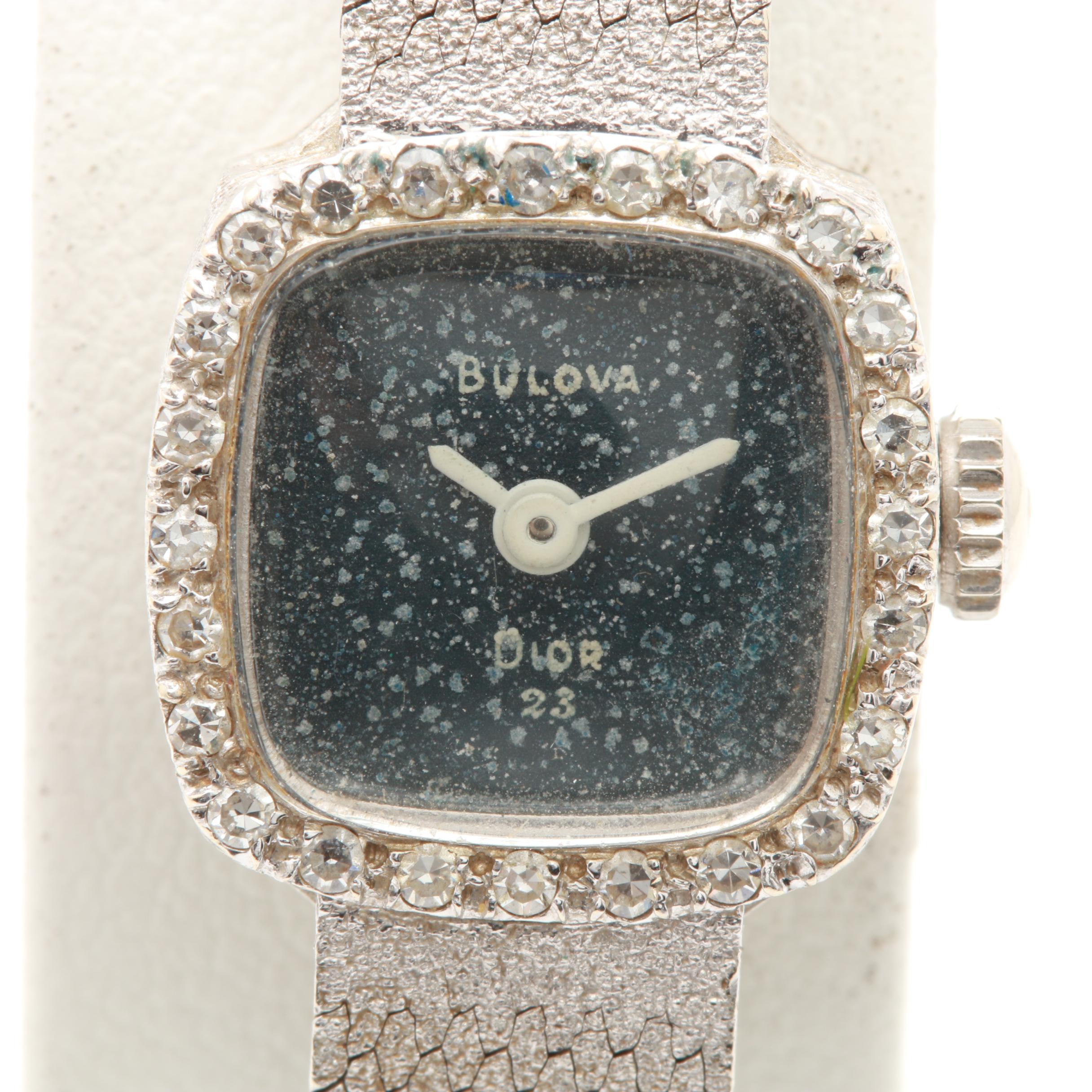 Christian Dior Collection by Bulova 14K White Gold Diamond Watch