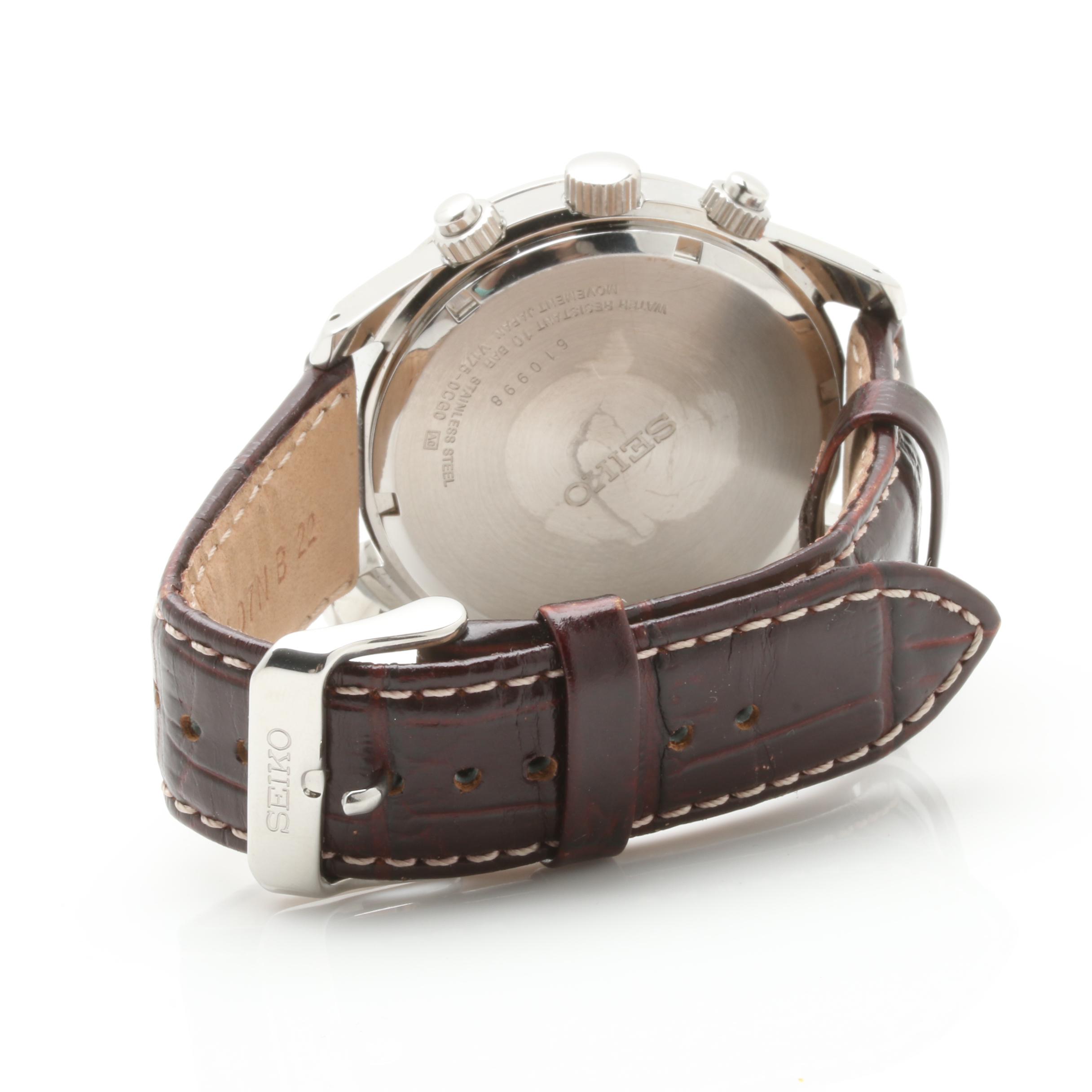 Seiko Solar Stainless Steel Chronograph Watch