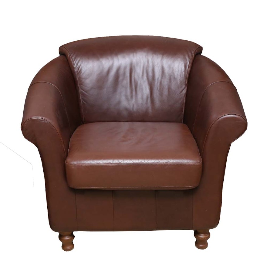 Leather Barrelback Chair