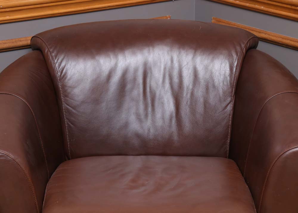 Leather Barrelback Chair