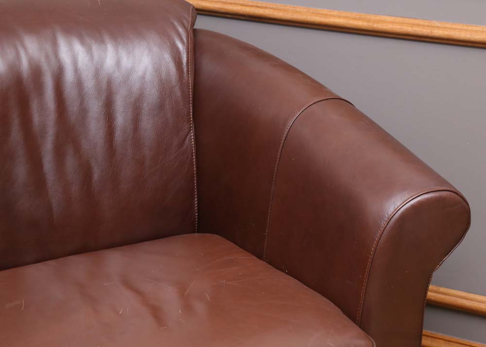 Leather Barrelback Chair