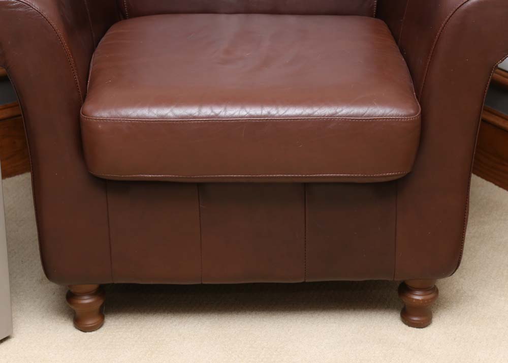 Leather Barrelback Chair